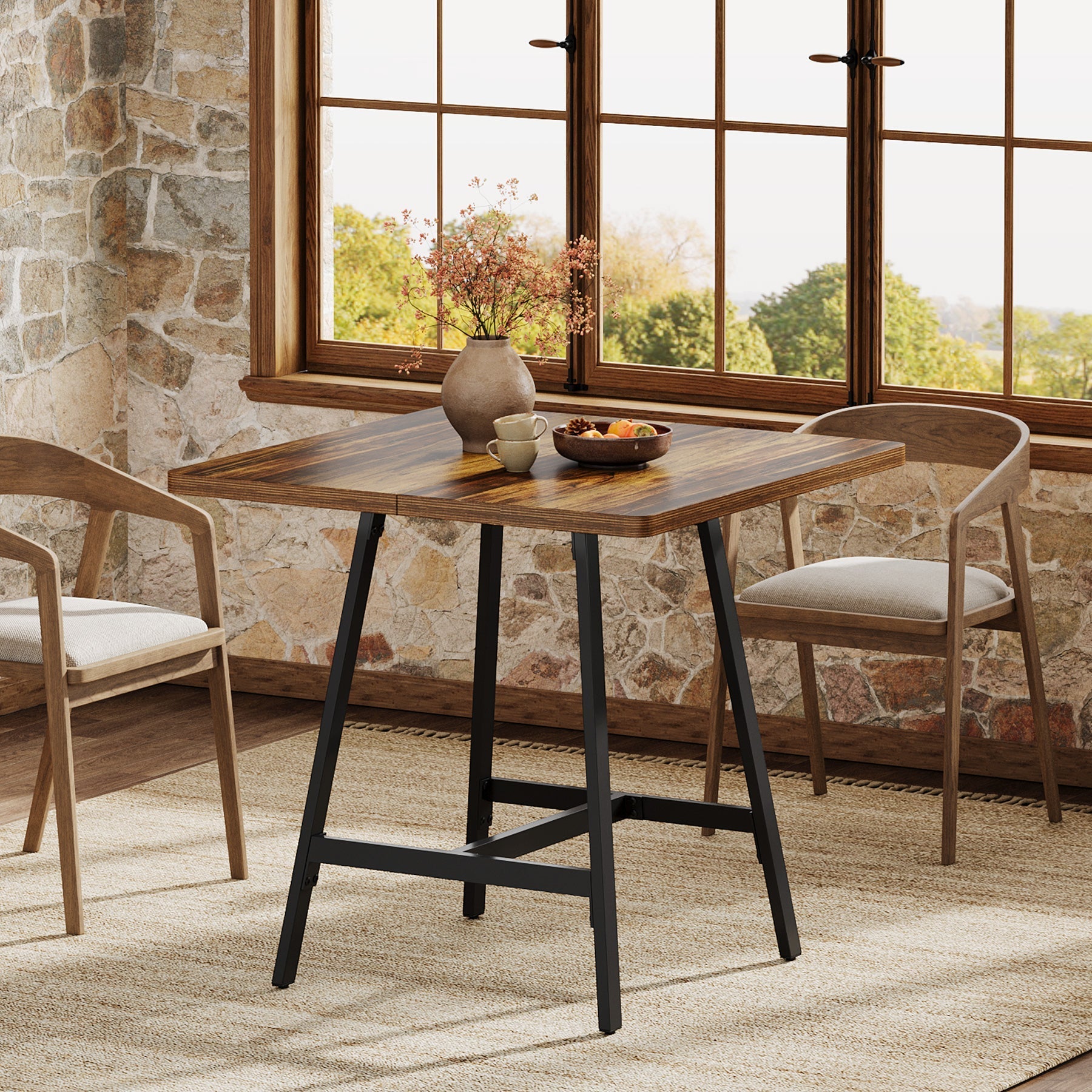 Tribesigns Mesa de comedor cuadrada de 79 cm para 2-4 personas, Mesa de cocina para espacios pequeños