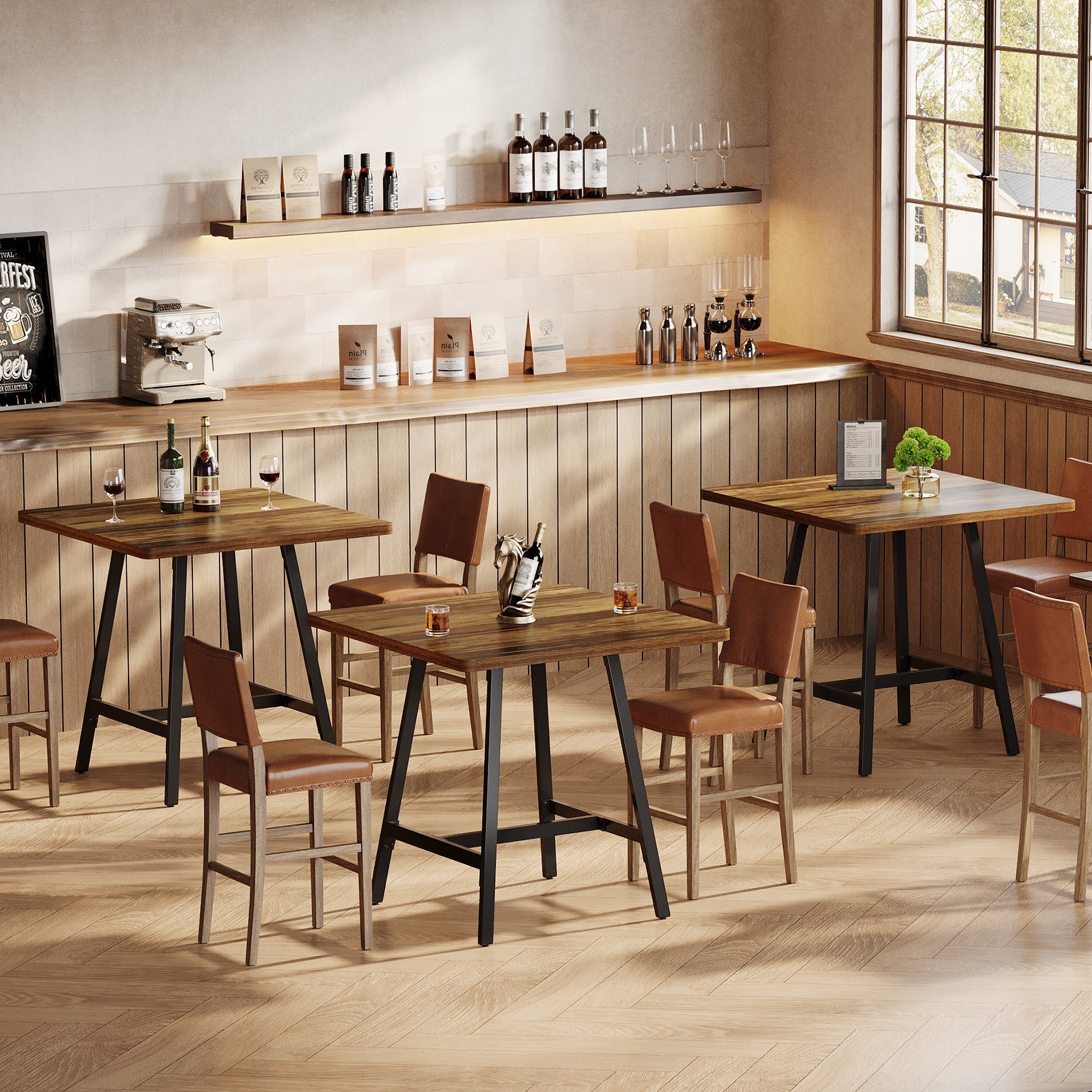 Tribesigns Mesa de comedor cuadrada de 79 cm para 2-4 personas, Mesa de cocina para espacios pequeños