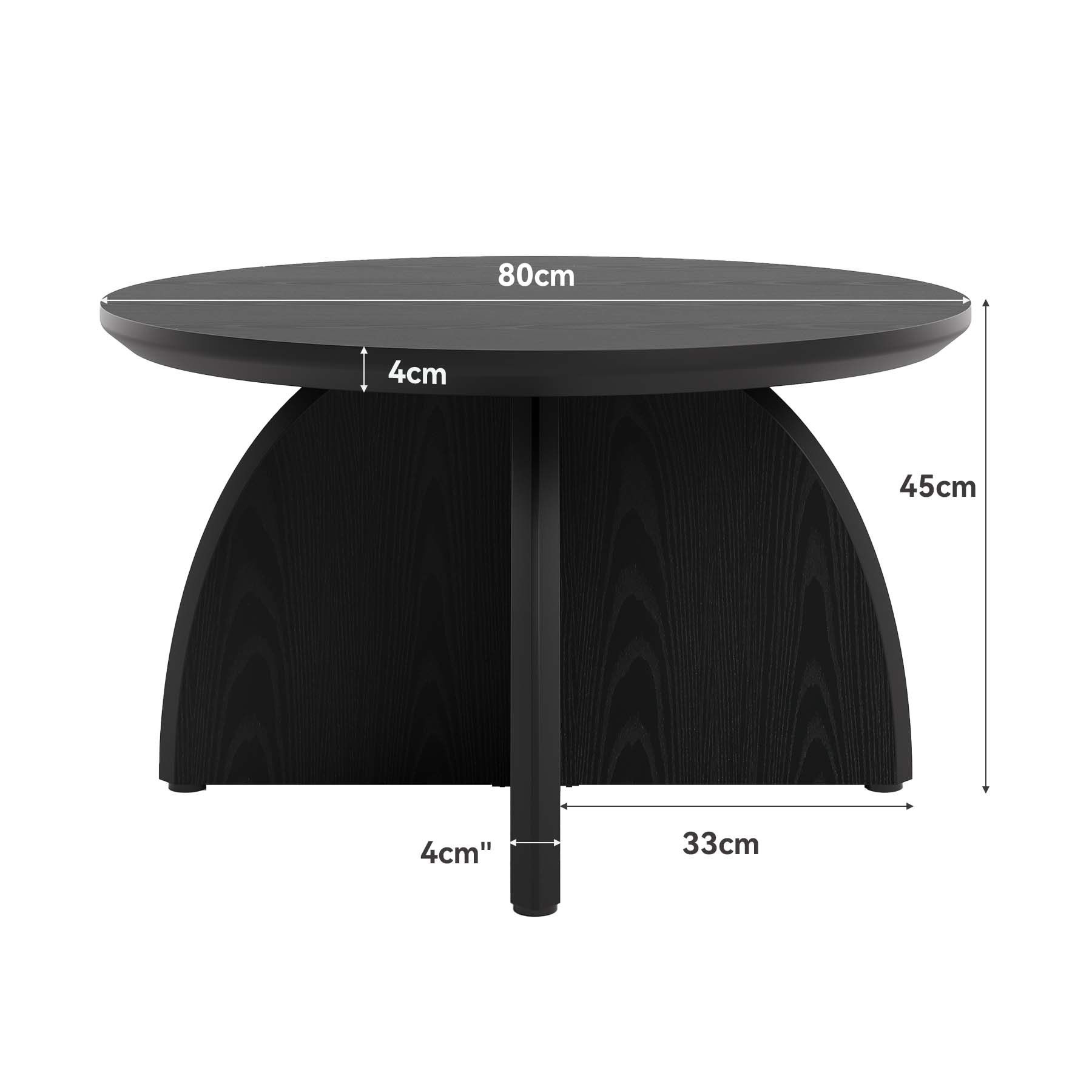 Tribesigns Mesa de centro redonda de 80 cm, Mesa moderna para sala de estar con base de pedestal robusta