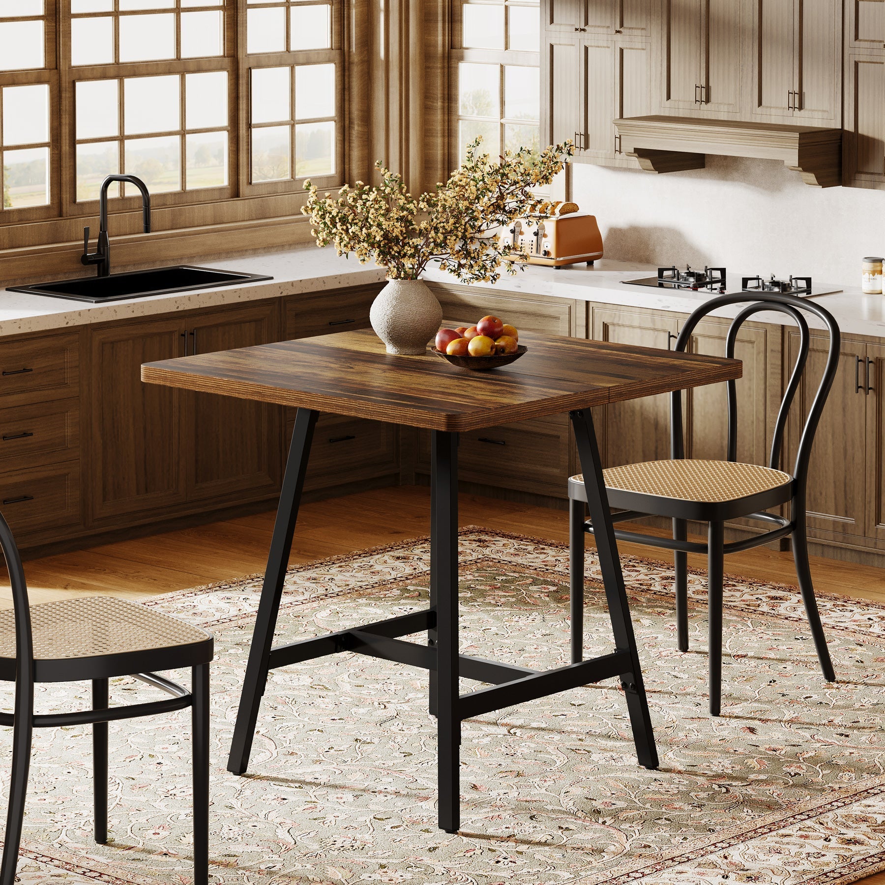 Tribesigns Mesa de comedor cuadrada de 79 cm para 2-4 personas, Mesa de cocina para espacios pequeños