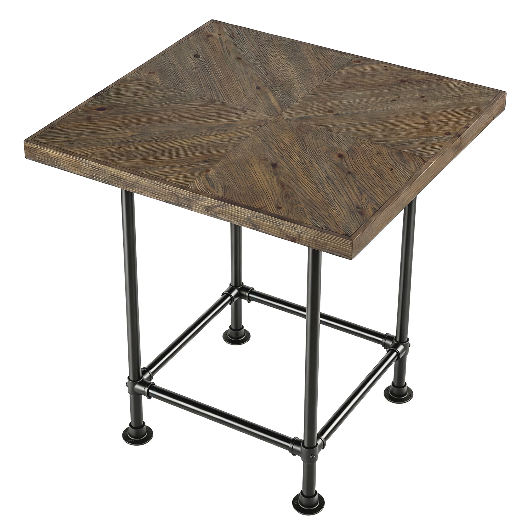 Tribesigns Mesa de bar de 90 cm de altura, Mesa de pub industrial con tablero de madera maciza