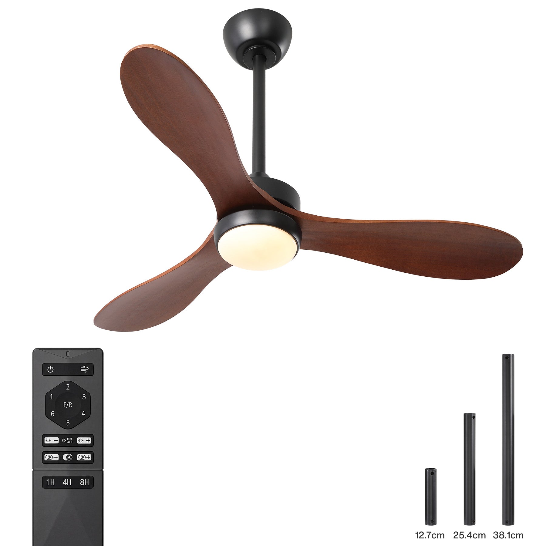 Tribesigns Ventilador de techo con luz, Ventilador de techo LED con mando a distancia, Motor de CC reversible y 6 velocidades