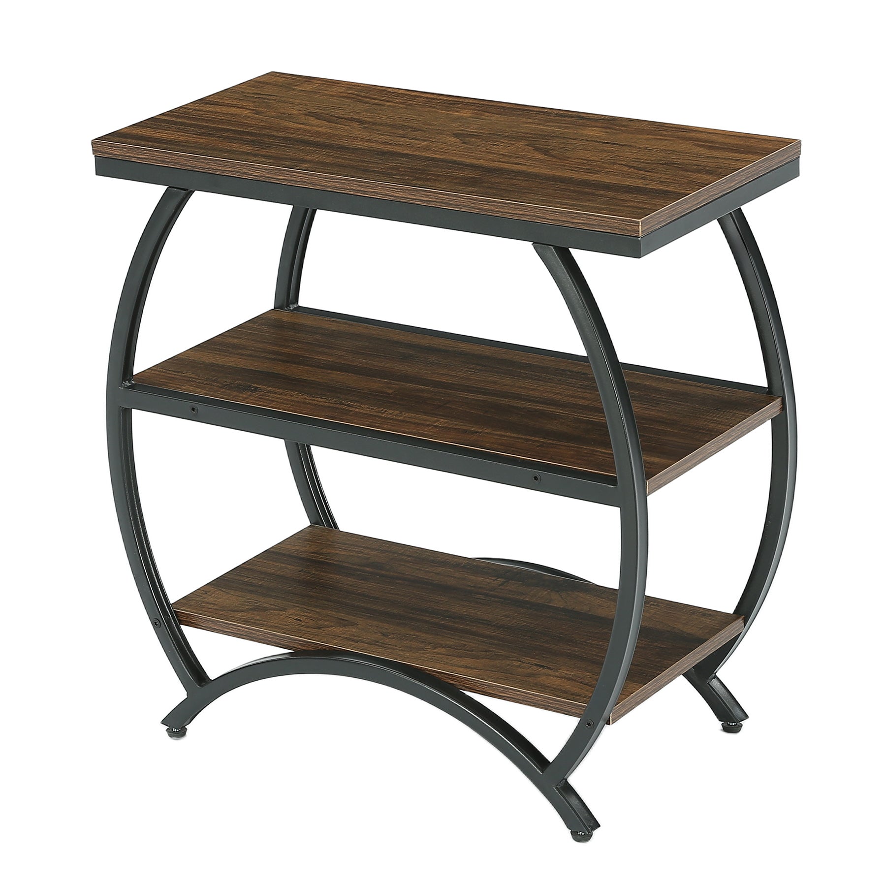Tribesigns Mesita auxiliar estrecha de 60 cm con 3 niveles de almacenamiento, Mesita de noche industrial para sala de estar o dormitorio