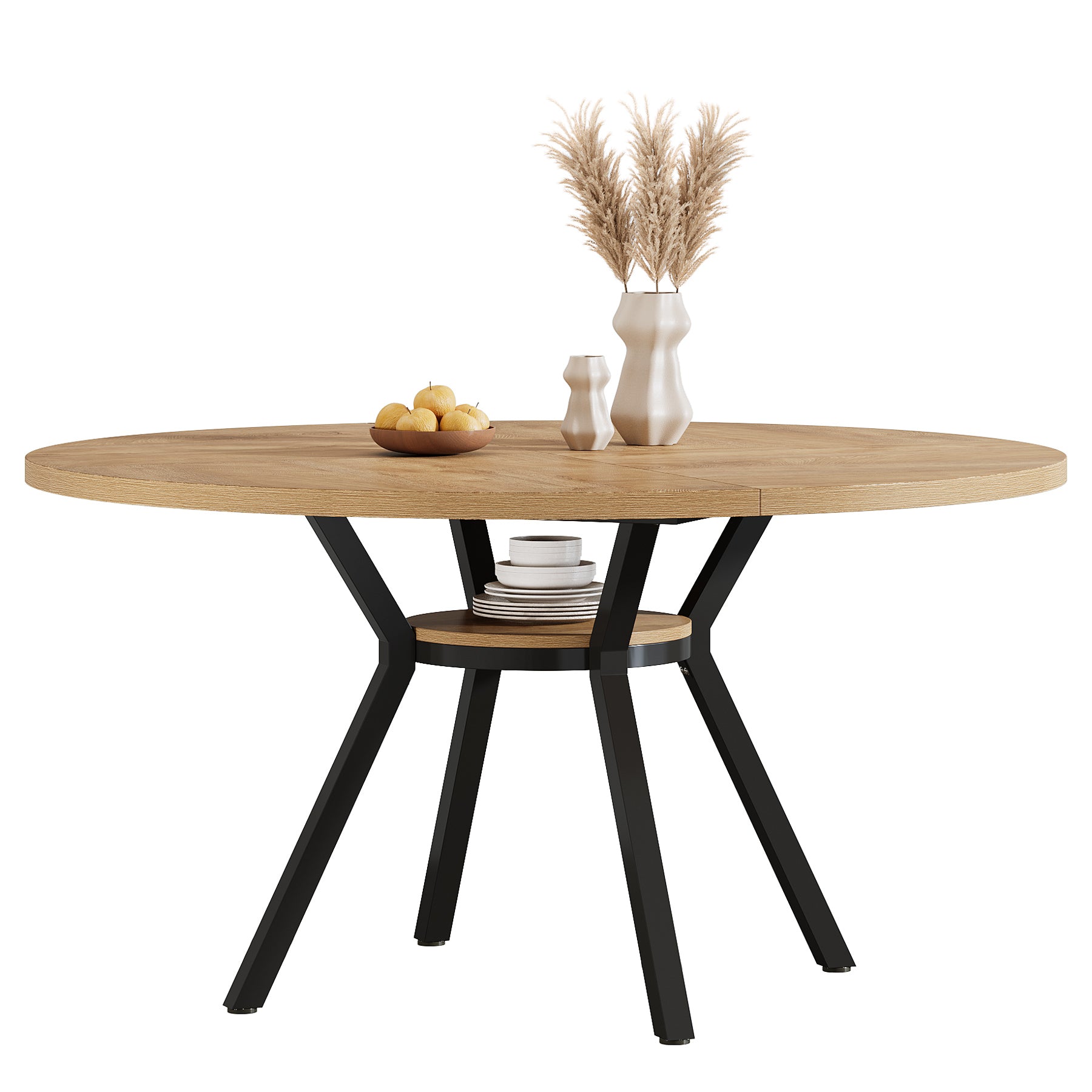 Tribesigns Mesa de comedor redonda, Mesa de comedor de cocina moderna de 120 cm para 4 personas