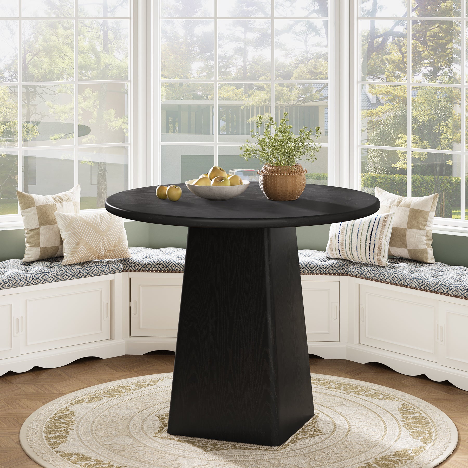 Tribesigns Mesa de comedor de 80 cm, mesa de cocina redonda para 2-4 personas