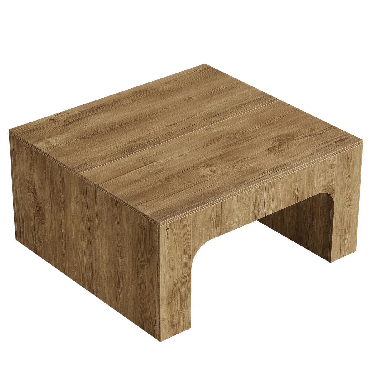 Tribesigns Mesa de centro cuadrada de 100 cm, Mesa de café grande de estilo rústico con diseño curvo