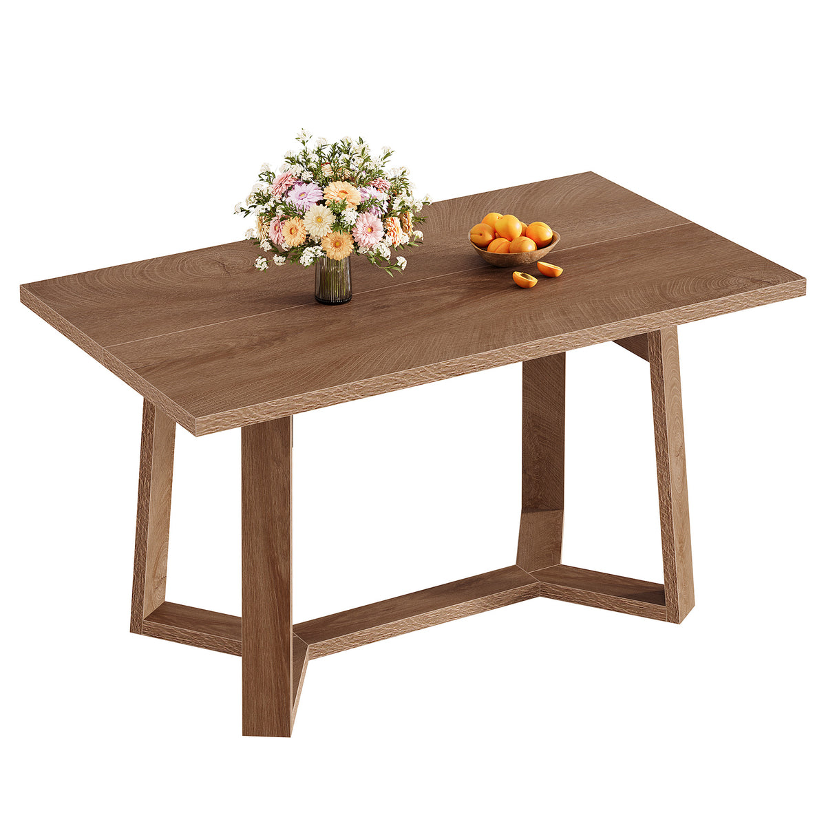 Tribesigns Mesa de comedor moderna de 120 cm para 4-6 personas MDF con aspecto de madera maciza