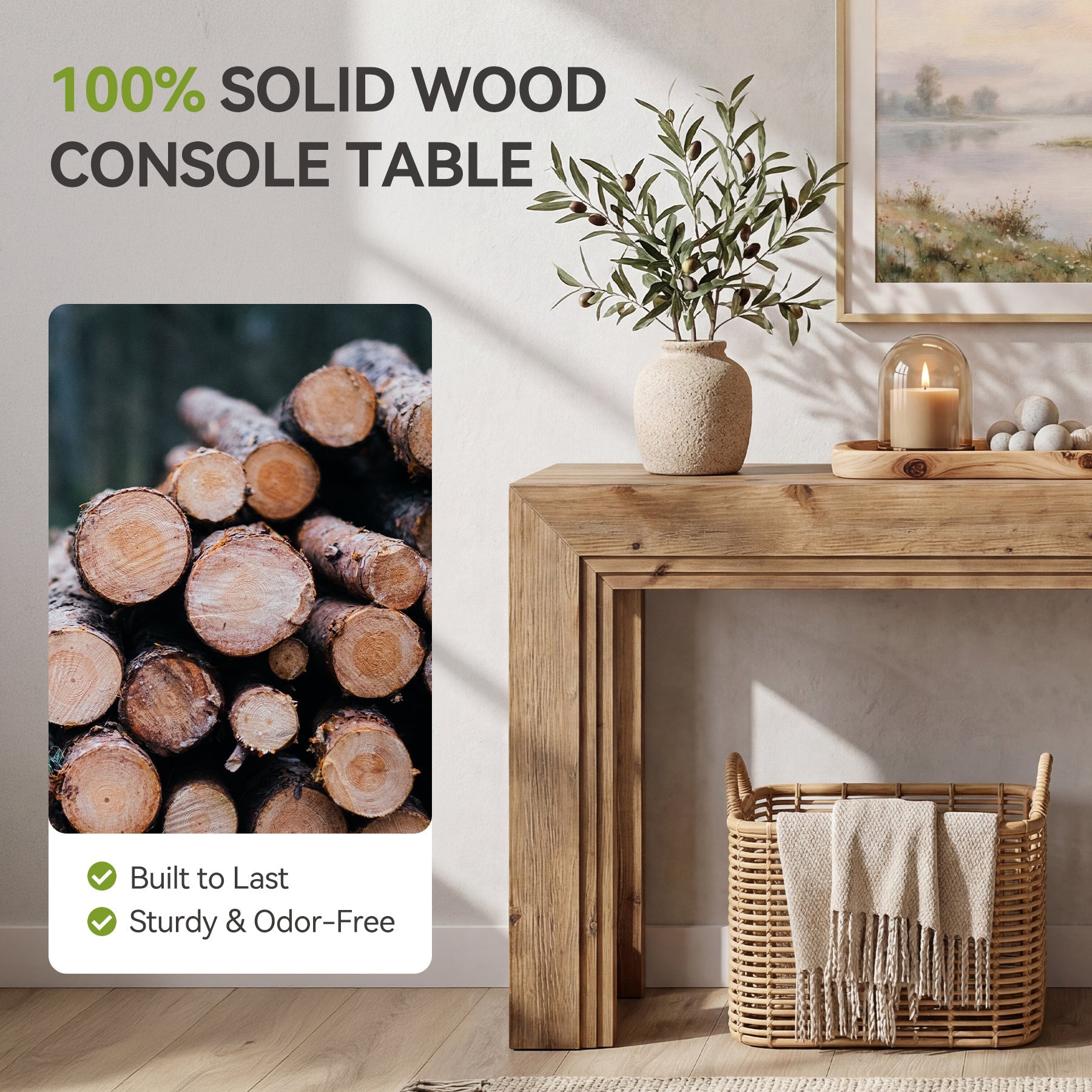 Tribesigns Consola estrecha de 160 cm, Mesa auxiliar de dos niveles con espacio de almacenamiento