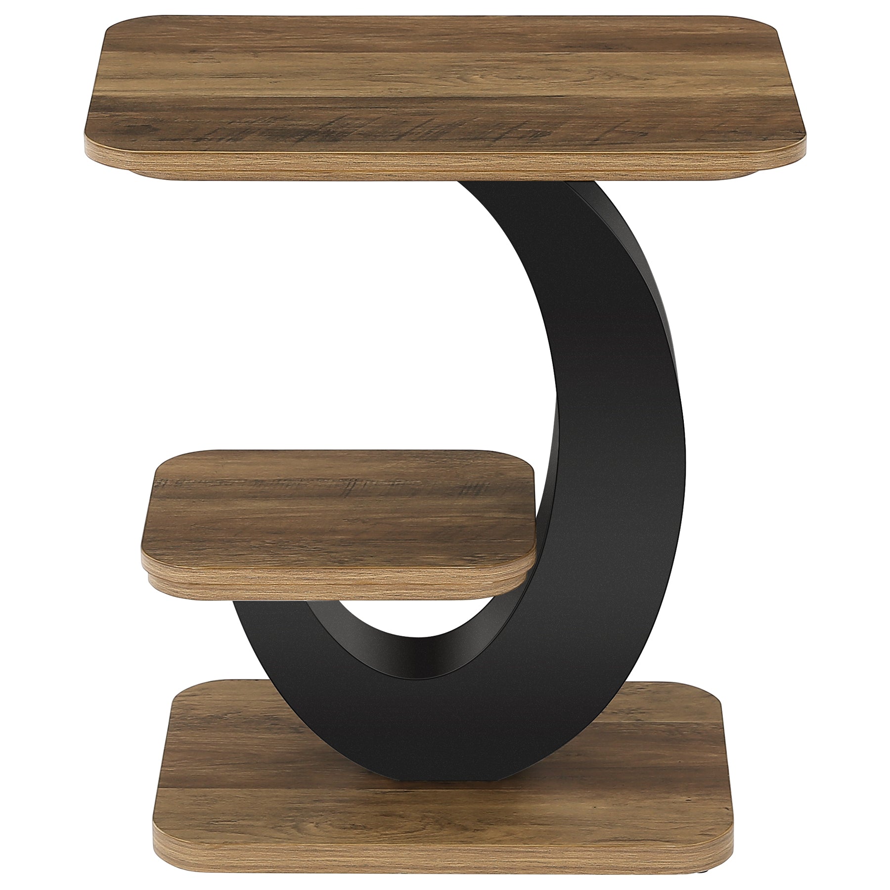 Tribesigns Mesita auxiliar estrecha de 60 cm con 2 niveles, Mesa auxiliar de madera de estilo industrial para salón y dormitorio