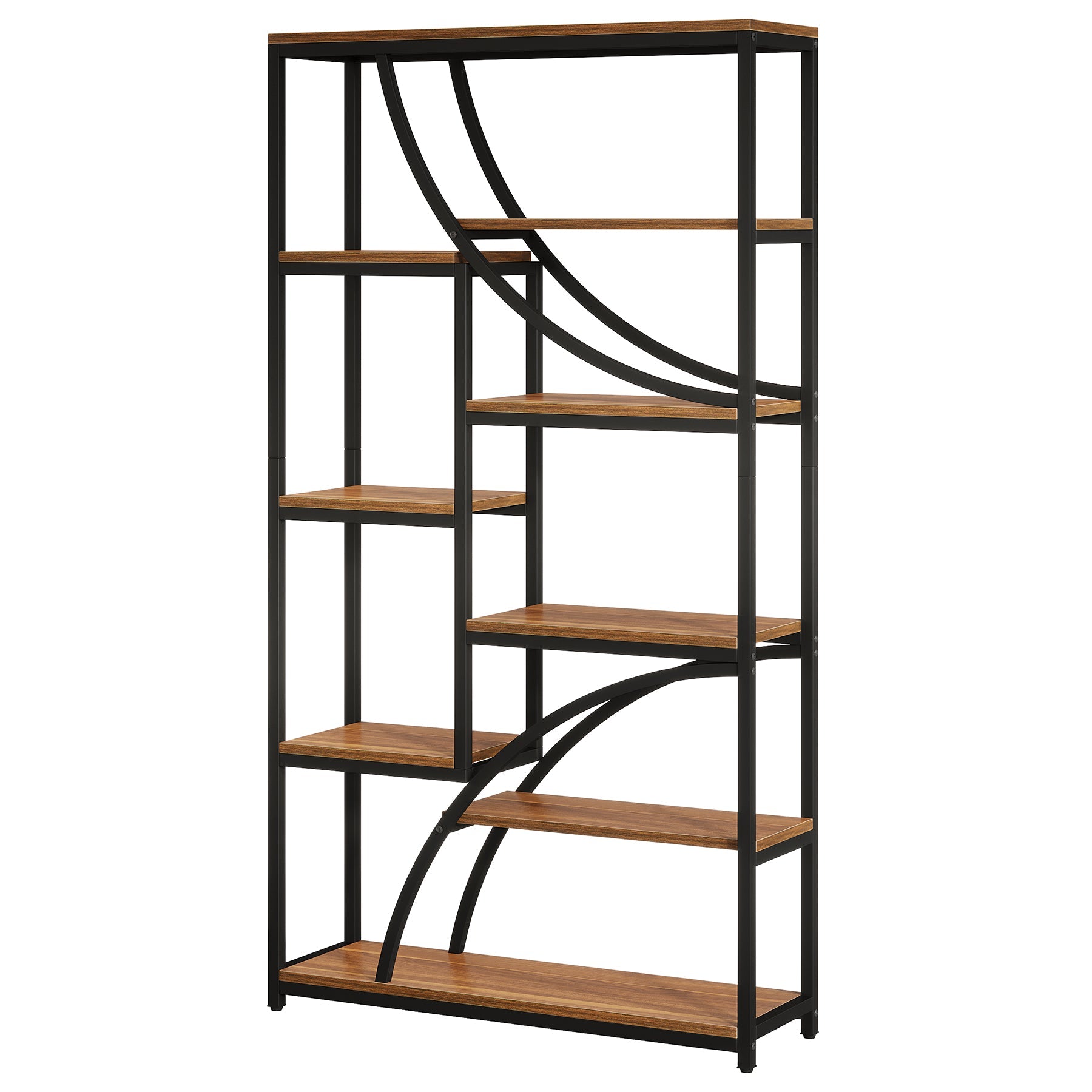 Tribesigns Librería Tribesigns de estilo industrial de 180 cm, Estantería metálica de 9 niveles con diseño geométrico