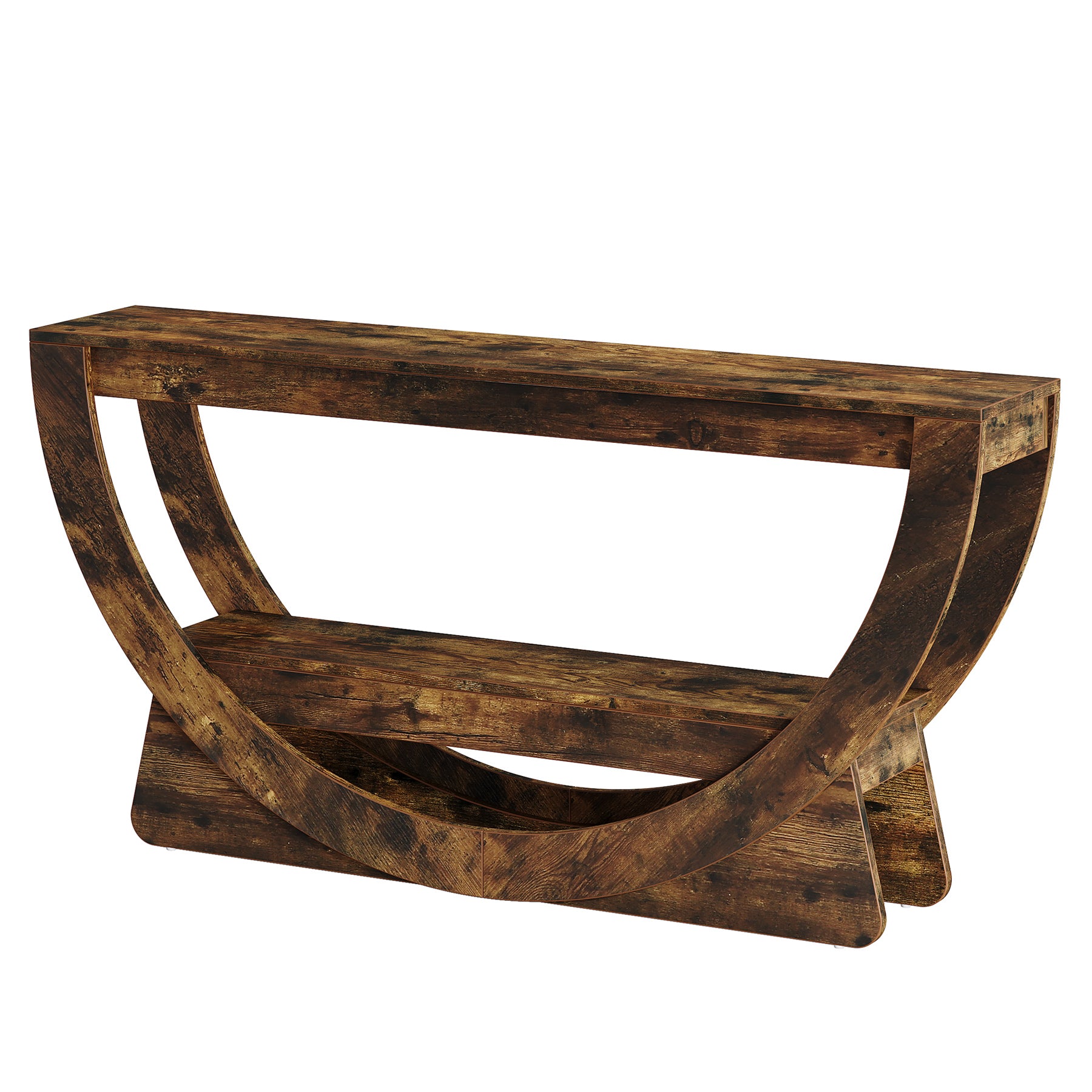 Tribesigns Mesa Consola de 160 cm, Industrial Mesa de Entrada con estantes de 2 Niveles