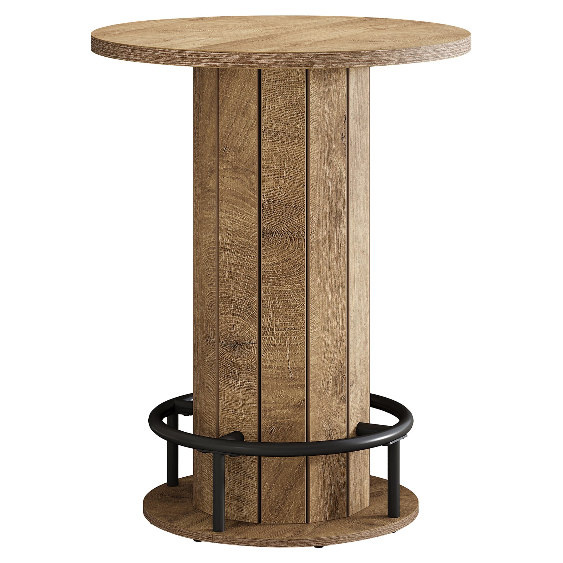Tribesigns Mesa alta de 100 cm de alto, Mesa alta redonda Mesa de 80 x 80 cm para cocina