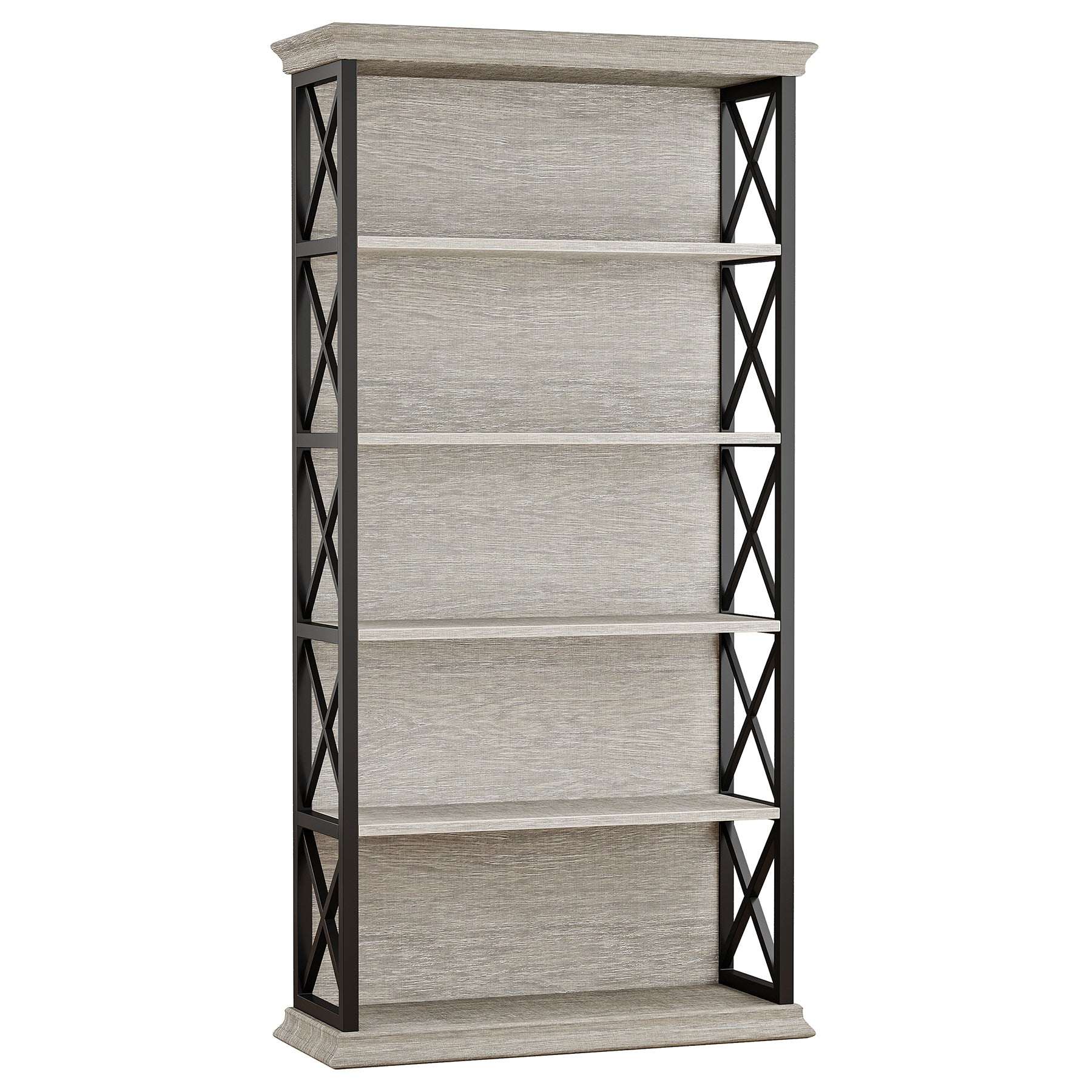 Tribesigns Estantería de madera de 180 cm con 5 niveles y marco de metal