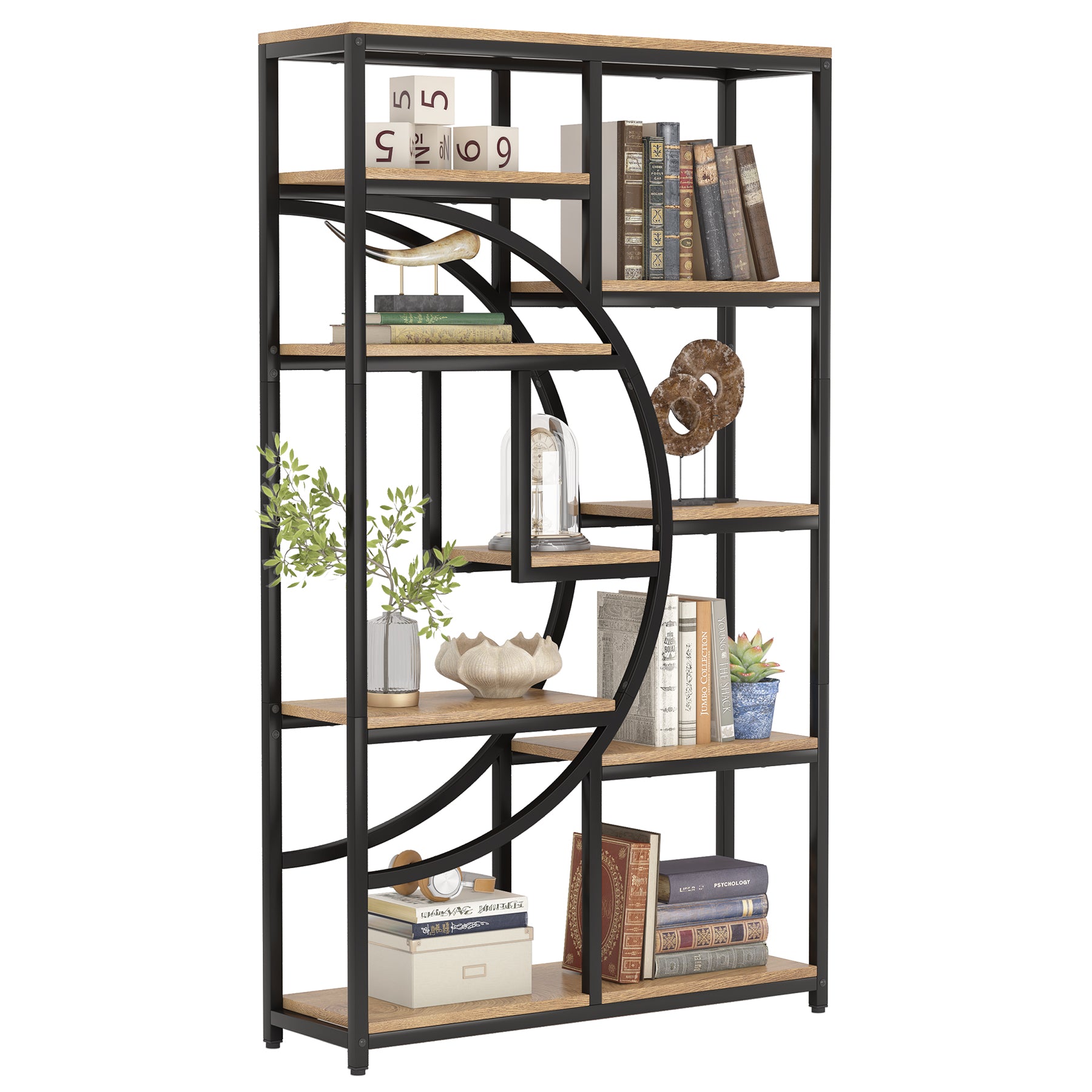Tribesigns Librería Industrial Etagere de 5 Niveles, estantes Altos Independientes