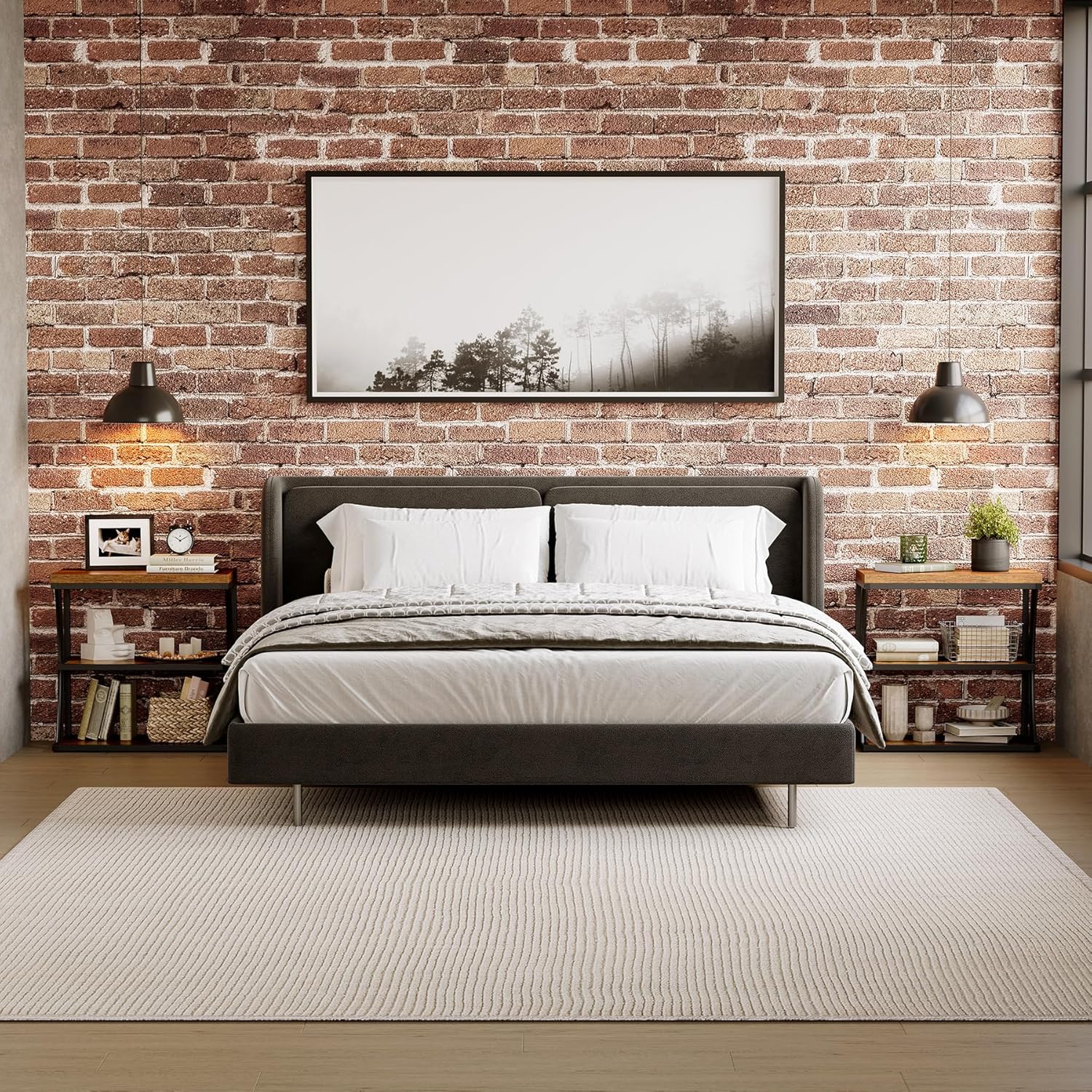 50 cm Landhaus-Beistelltisch schmal - Metallgestell mit Holzplatte,