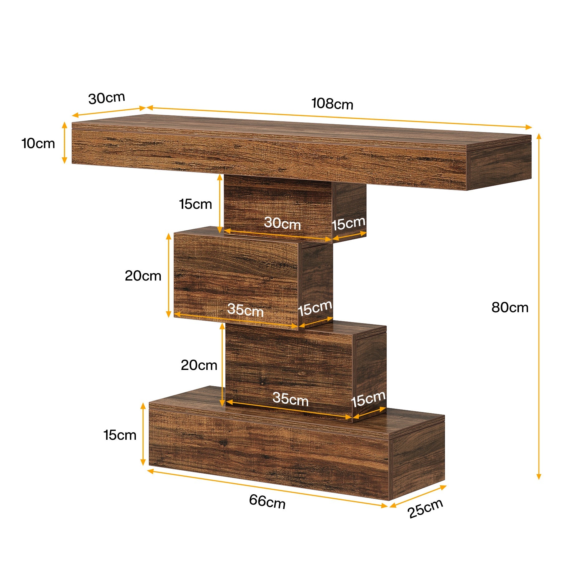 Tribesigns Consola de 108 cm, Mesa auxiliar de madera para sofá con base geométrica
