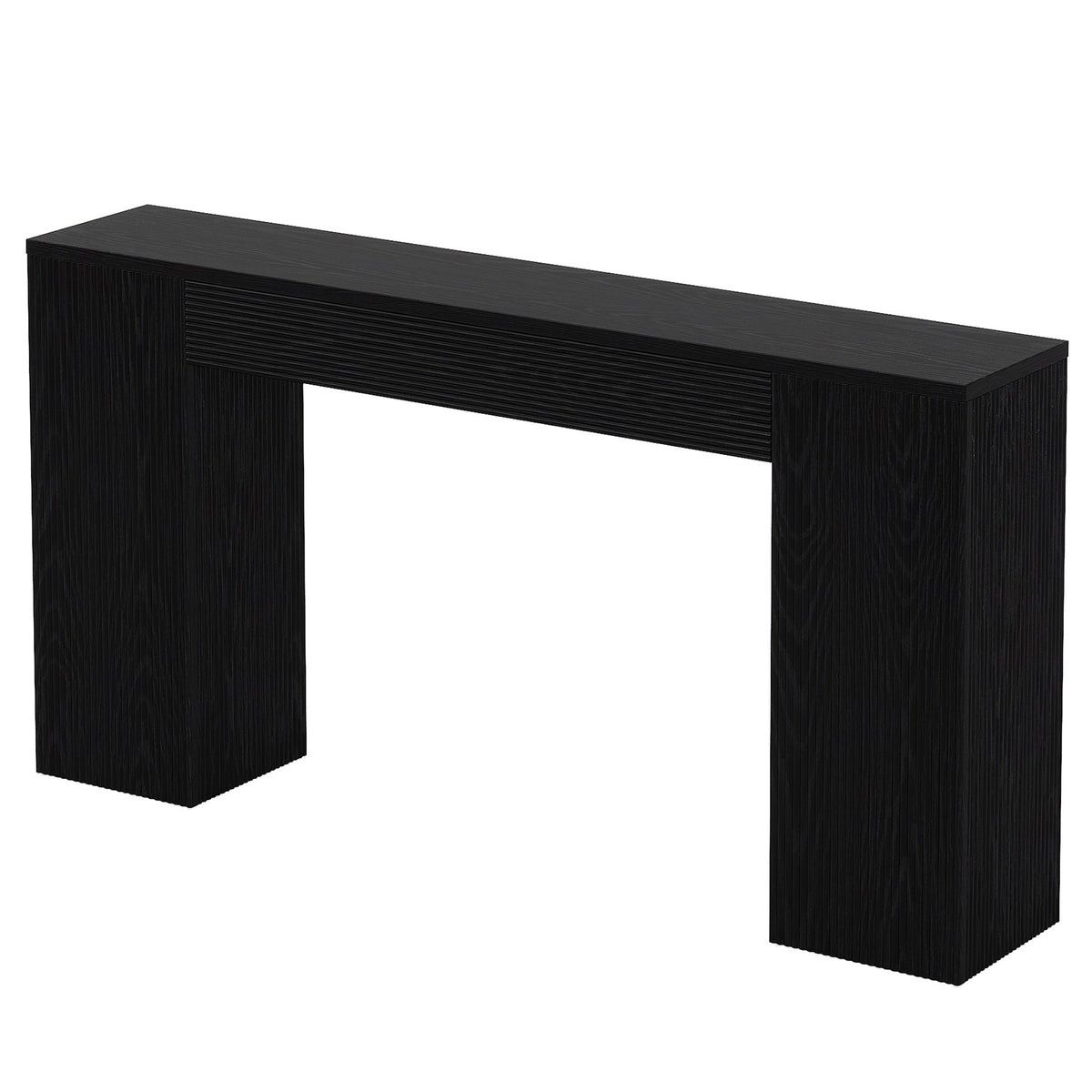 Tribesigns Mesa consola de 160 cm de MDF, Mesa estrecha para recibidor con frente estriado