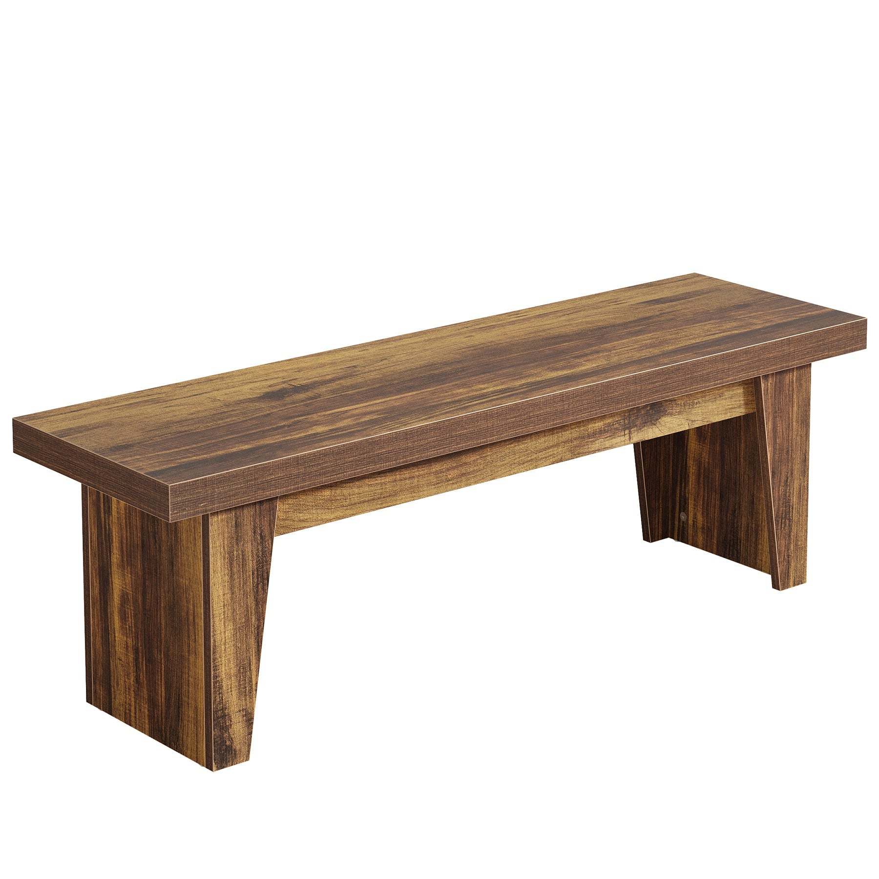 Tribesigns Banco de madera rústica de 140 cm con asiento grueso, Banco alargado para recibidor, dormitorio y sala de estar