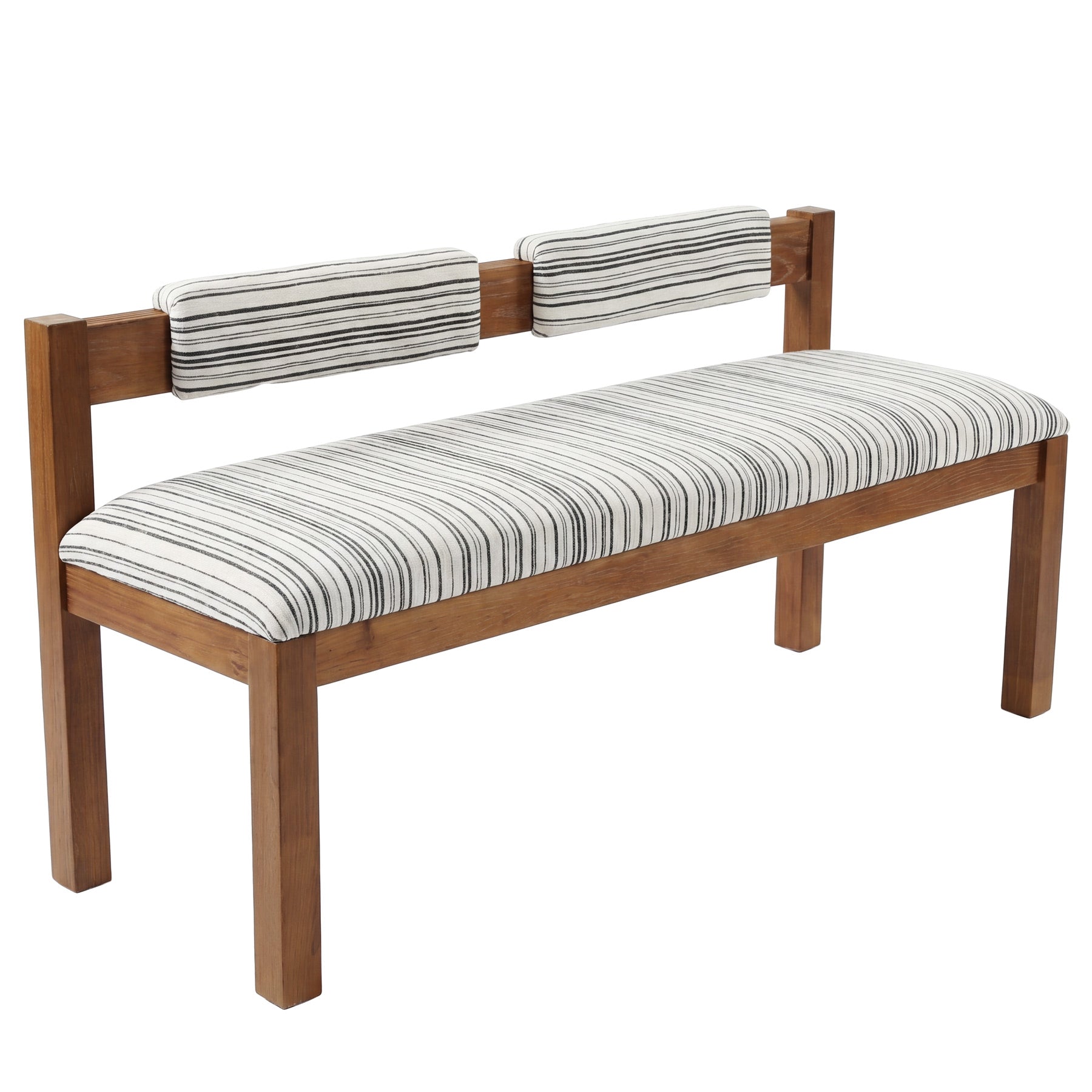 Tribesigns Banco de comedor tapizado de madera maciza de 140 cm con respaldo, Banco de chenilla para 2-3 personas