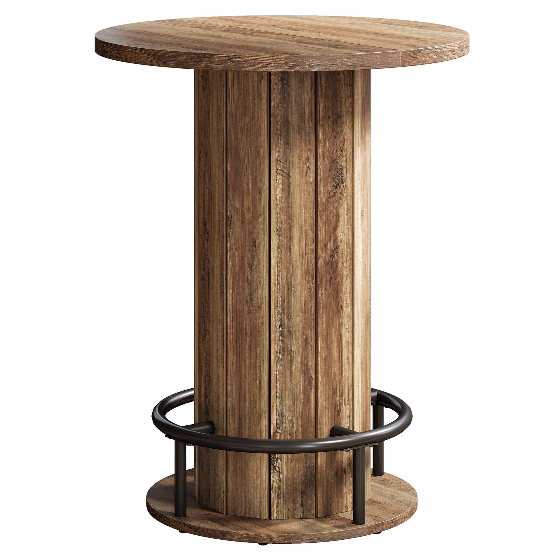 Tribesigns Mesa alta de 100 cm de alto, Mesa alta redonda Mesa de 80 x 80 cm para cocina