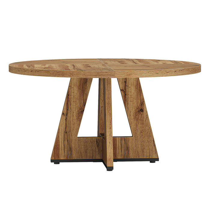 Tribesigns Mesa de comedor, Mesa de cocina redonda de 120 cm para 4 personas