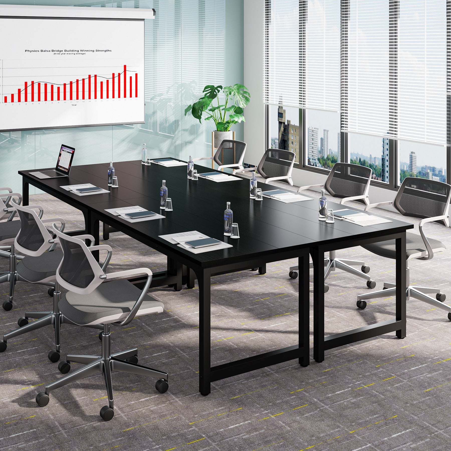 Tribesigns Escritorio de oficina en casa, Escritorio de madera y metal Escritorio de computadora