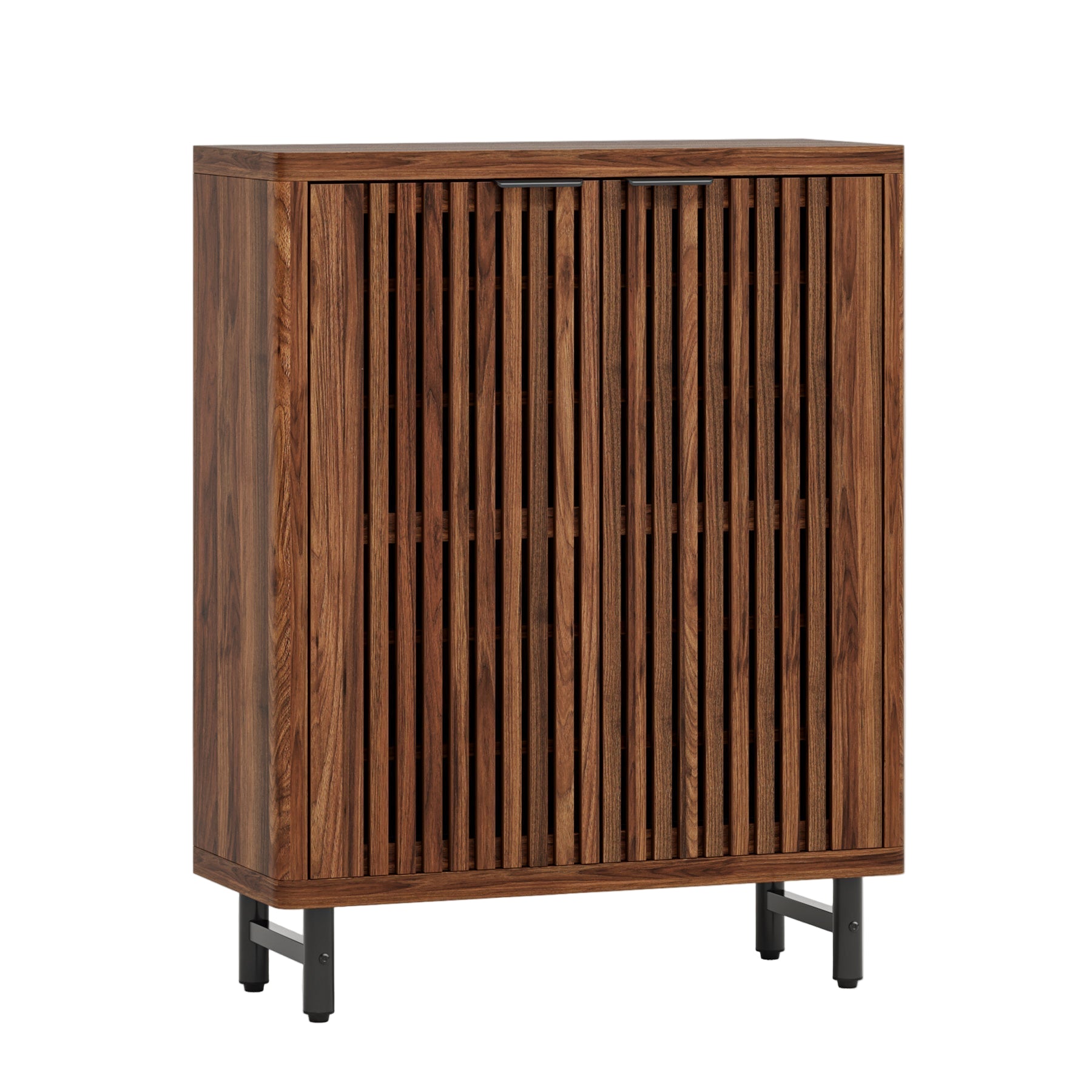 Tribesigns Zapatero de madera de 6 niveles con puertas de lamas y estantes ajustables