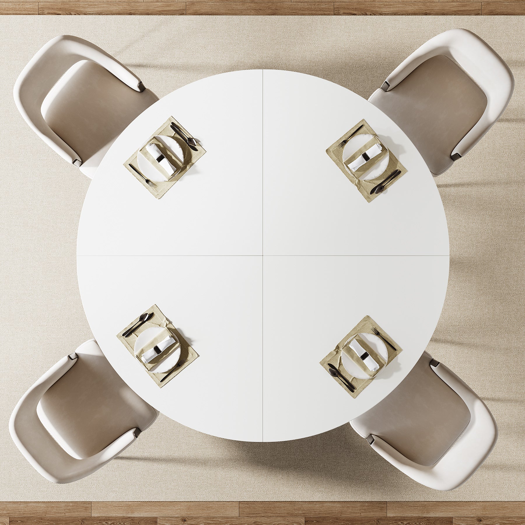 Tribesigns Mesa de comedor redonda, Mesa de comedor de cocina moderna de 120 cm para 4 personas