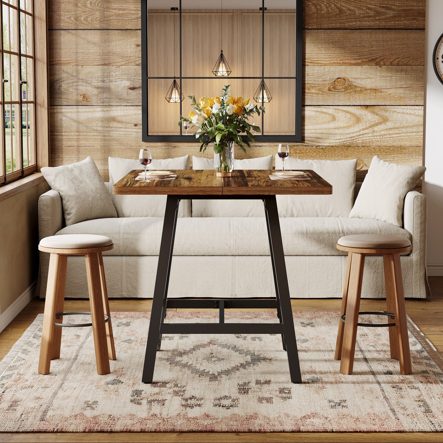 Tribesigns Mesa de comedor cuadrada de 79 cm para 2-4 personas, Mesa de cocina para espacios pequeños