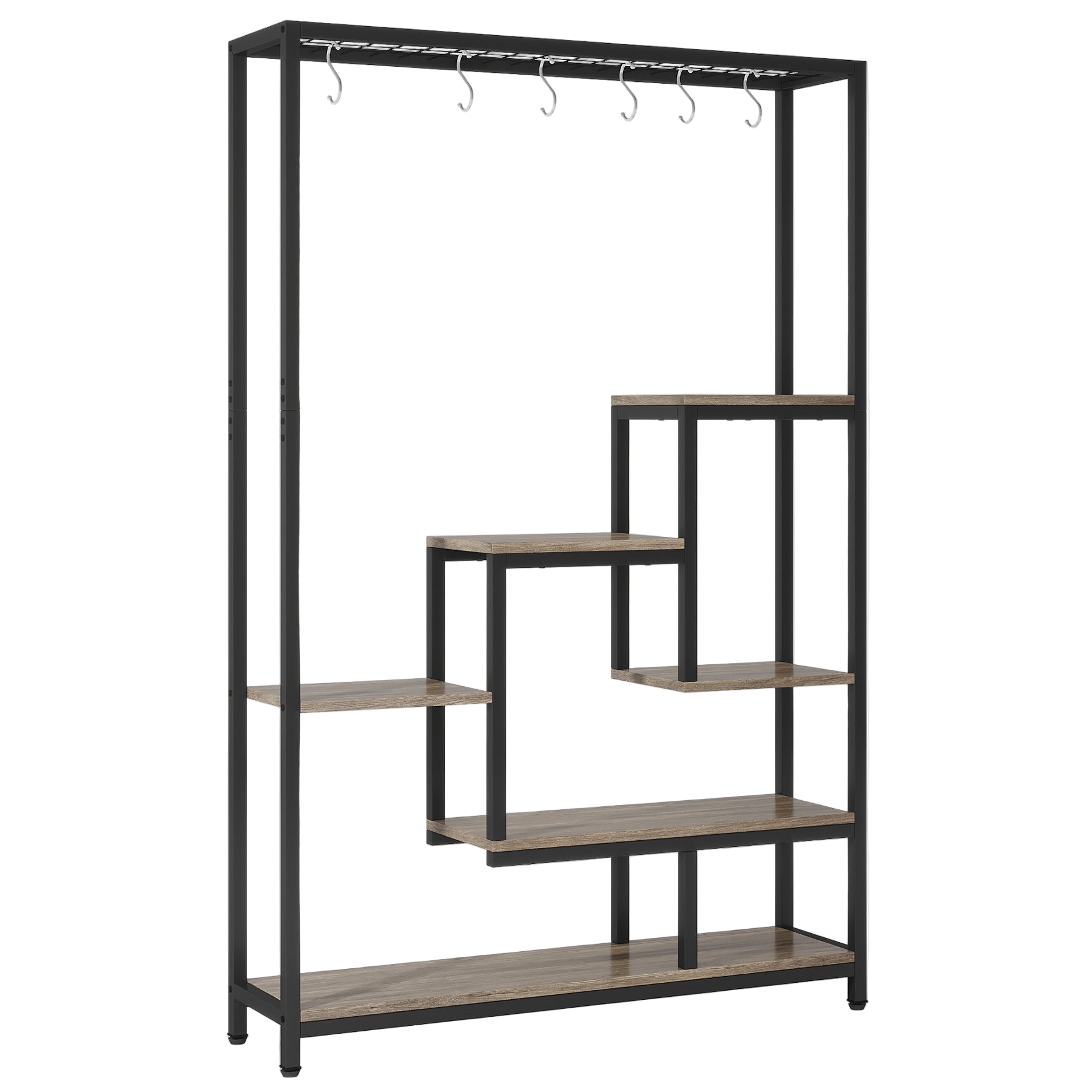 70.9" Plant Stand, Large Flower Bonsai Shelf with 6 S Hanging Hooks Tribesigns