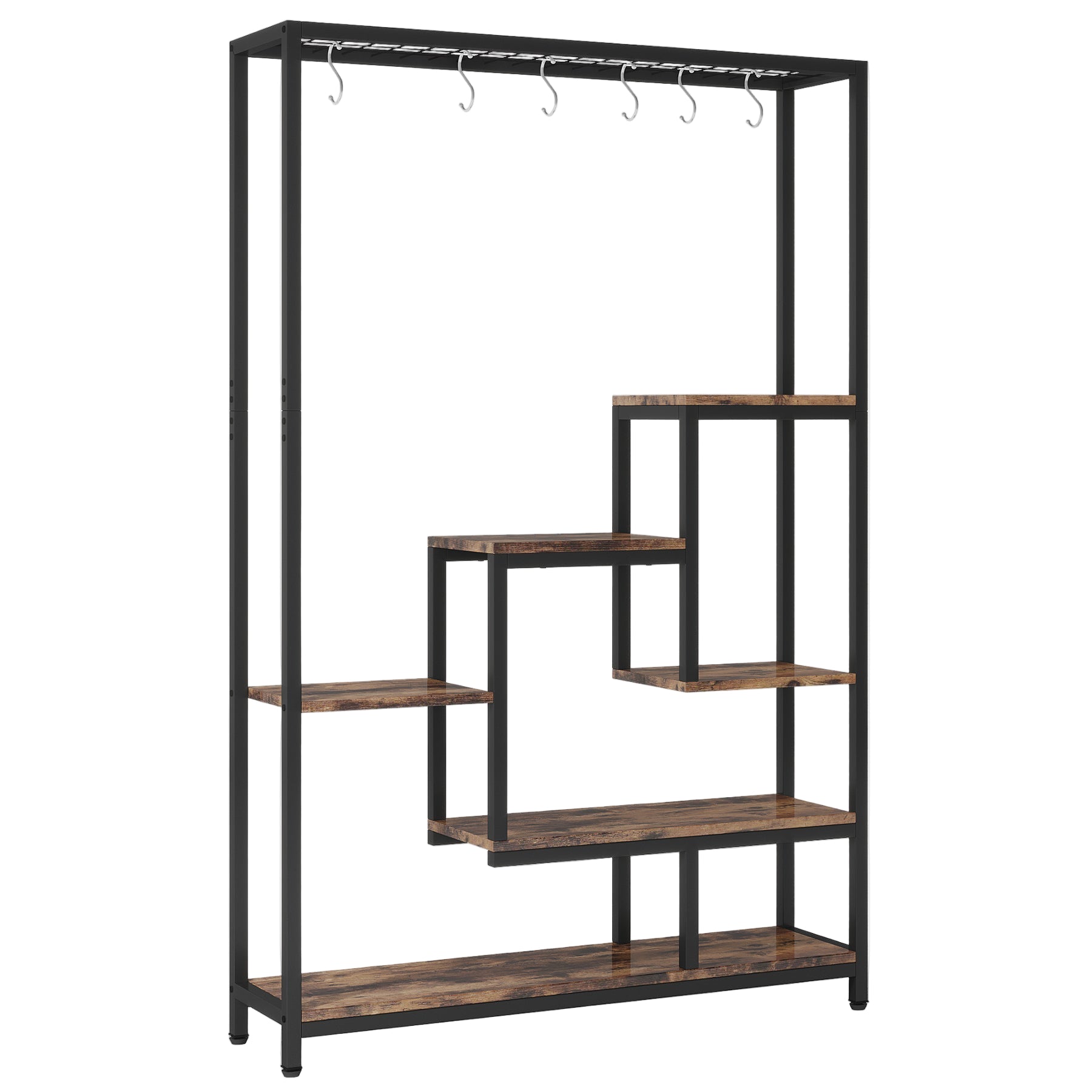 70.9" Plant Stand, Large Flower Bonsai Shelf with 6 S Hanging Hooks Tribesigns