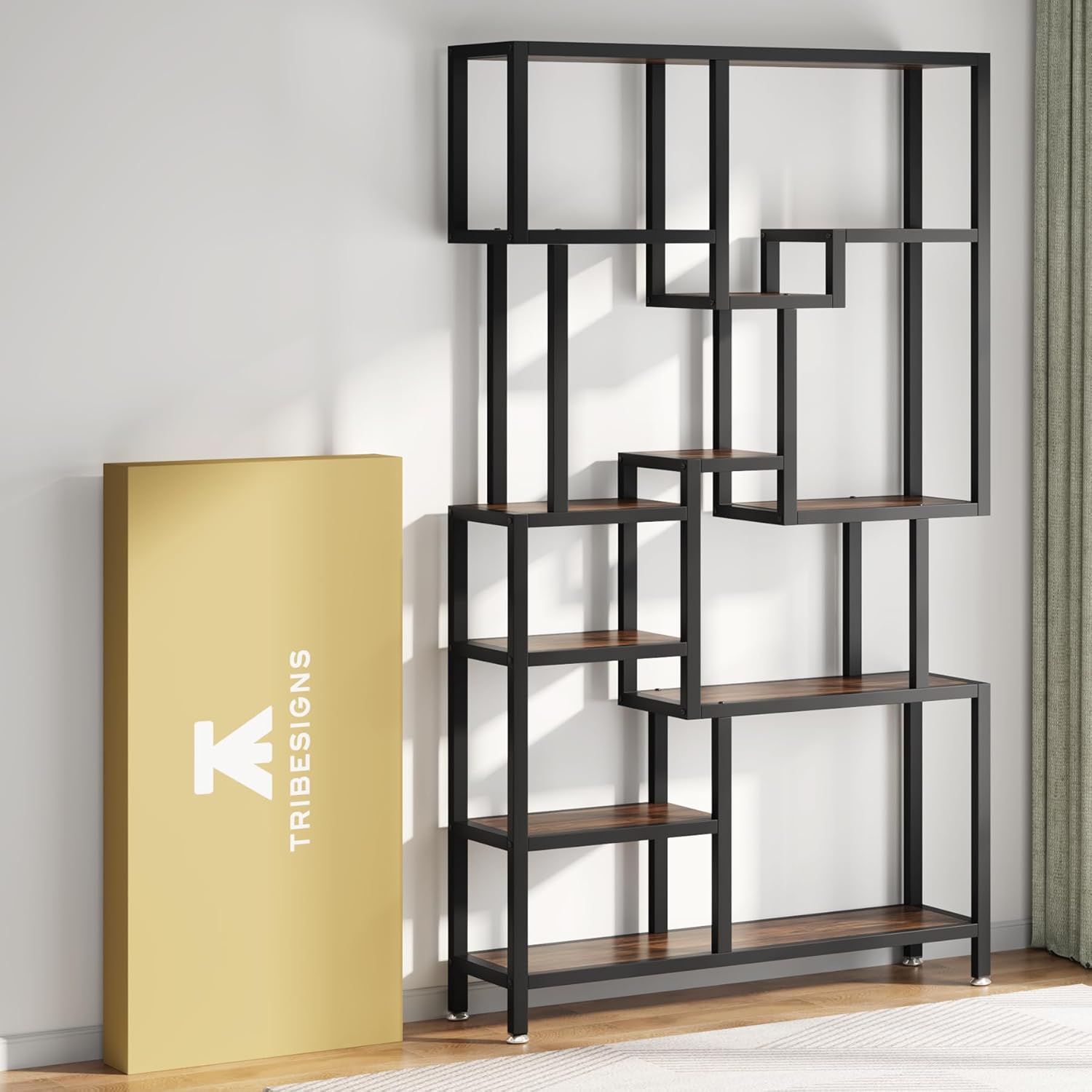 Tribesigns Estantería de 7 niveles, Estantería industrial Estantes altos de madera