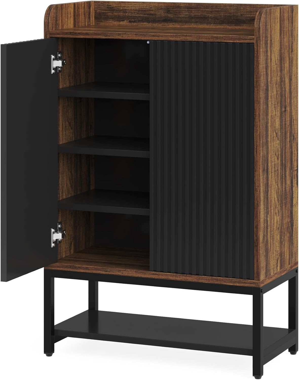 Tribesigns Zapatero con puertas, Zapatero de madera de 5 niveles