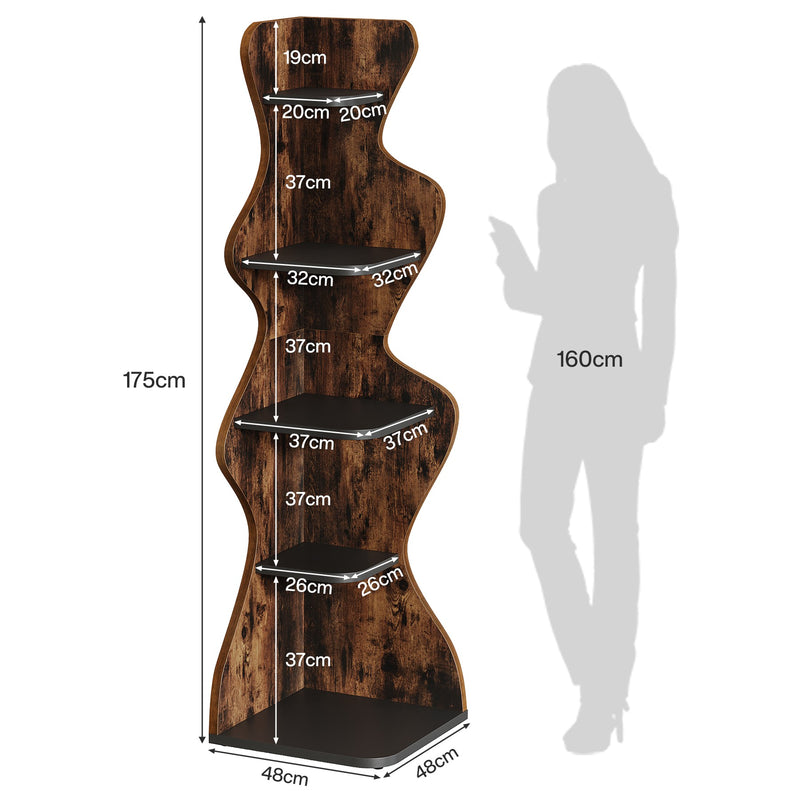 Tribesigns Estantería de madera de 69", Estante esquinero de 5 niveles para plantas