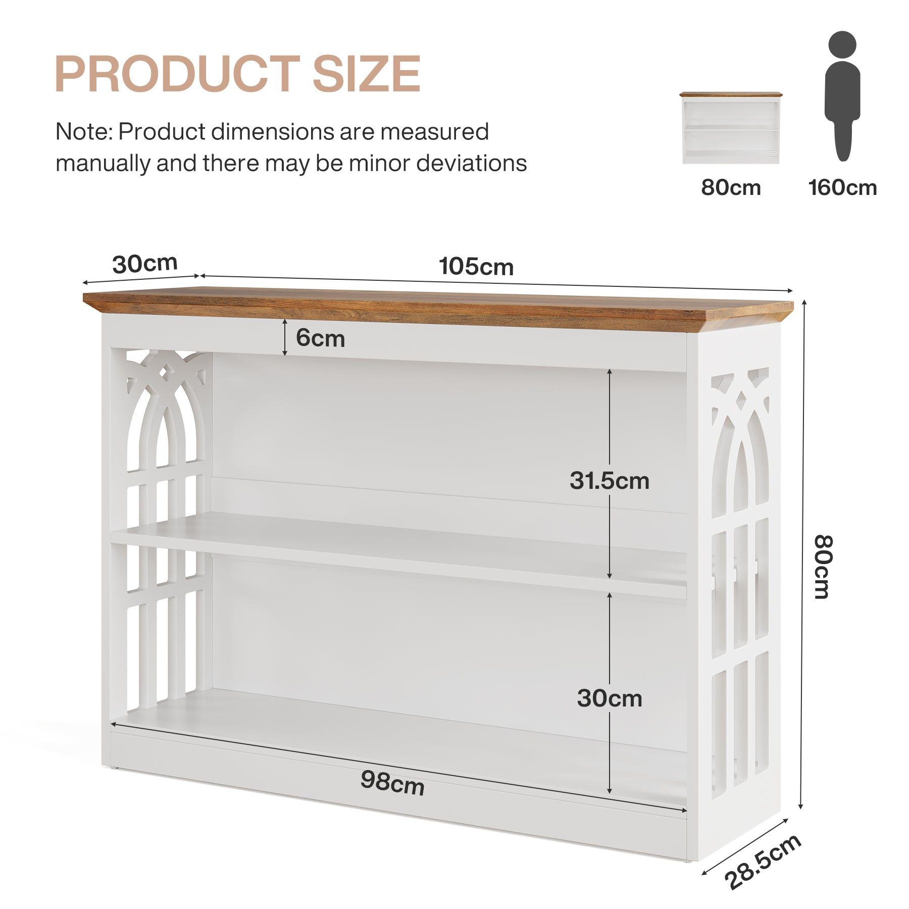 Tribesigns Mesa consola moderna para la entrada, Mesa de sofá blanca de 105 cm detrás