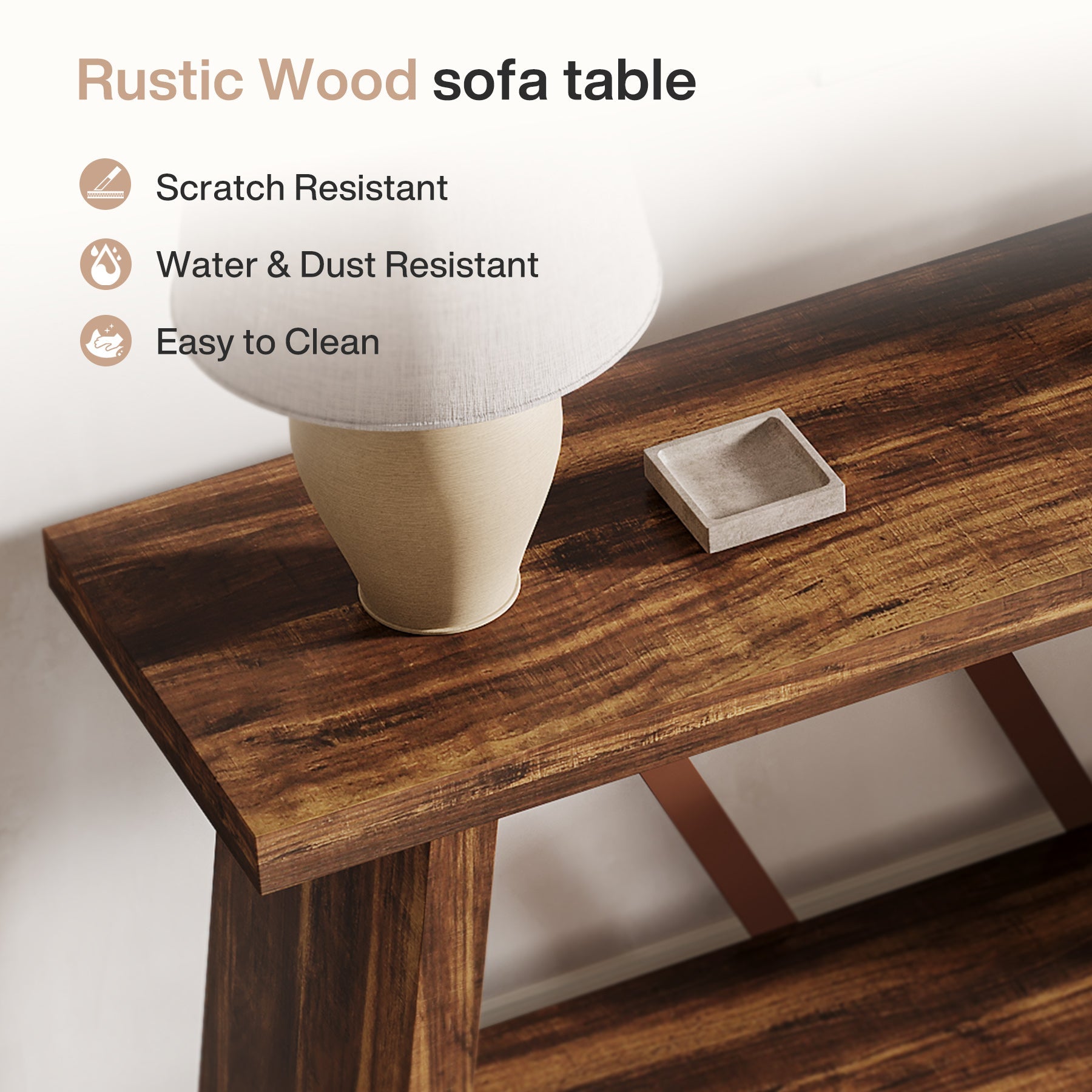 Tribesigns Mesa consola extralarga de 180 cm con 2 estantes, Mesa auxiliar estrecha para salón y recibidor