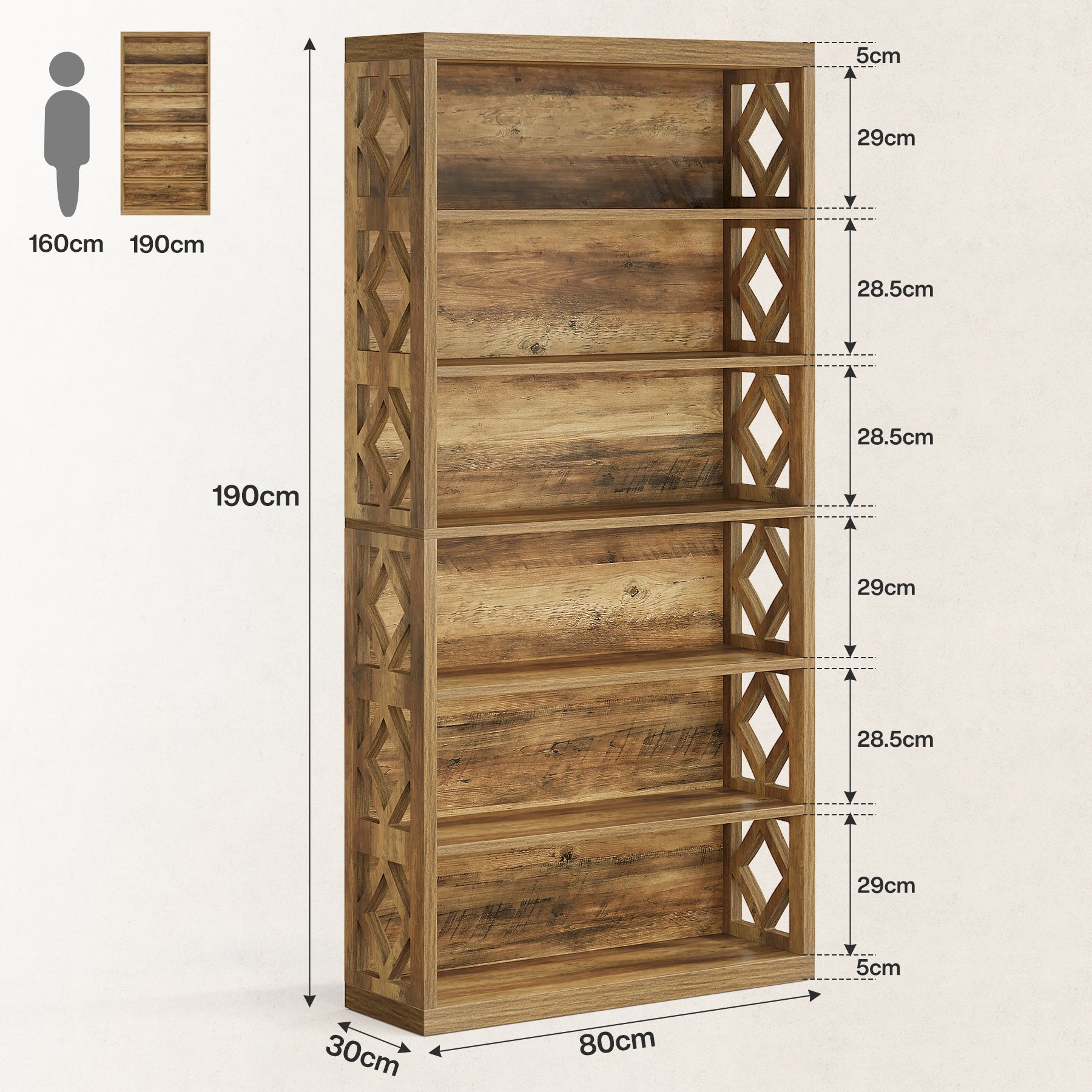 Tribesigns Estantería de 190 cm de altura 7 niveles, Estante de almacenamiento abierto