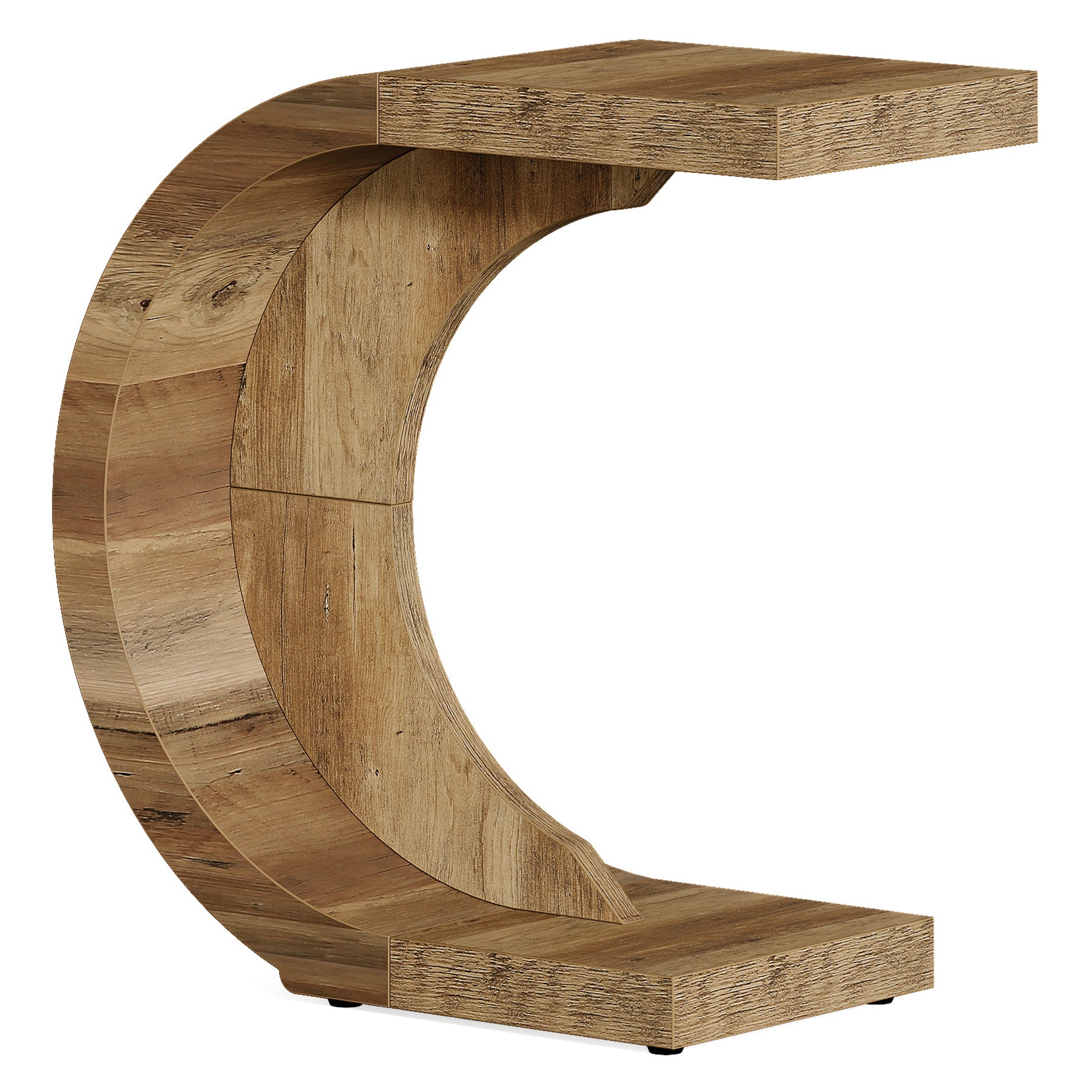 Tribesigns Mesa auxiliar en forma de C de, Mesa de centro Mesita de noche estrecha