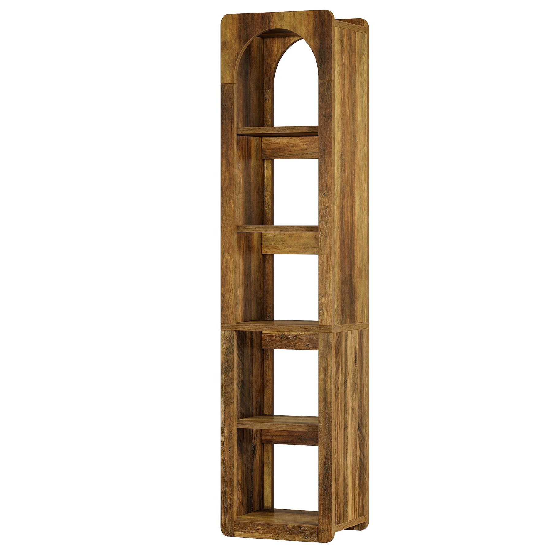 Tribesigns Estantería de 180 cm de alto con 5 niveles de estantería estrecha de esquina de madera abierta