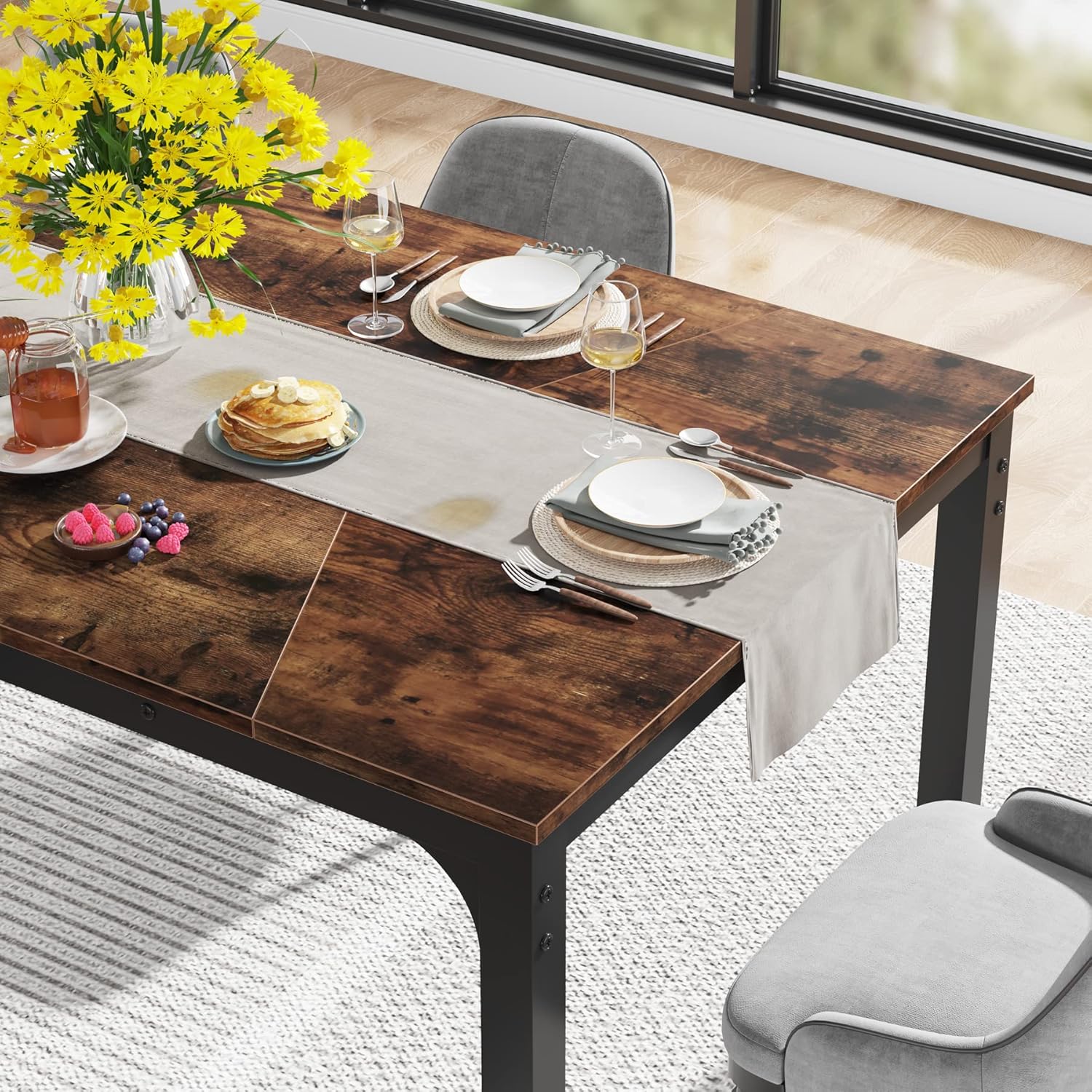 Tribesigns Mesa de Comedor de 180 x 80 cm, Mesa de Comedor Rectangular para Comedor