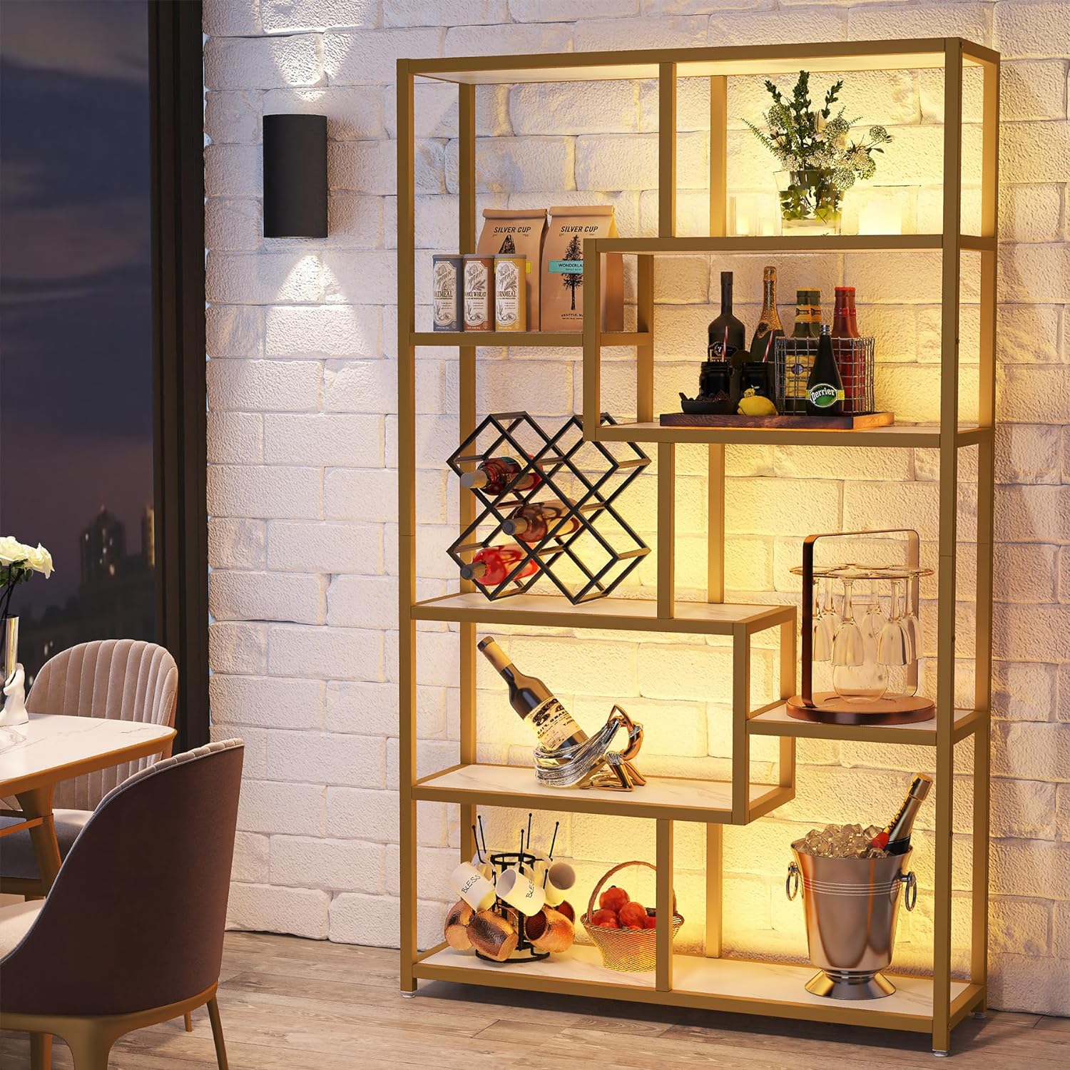 Tribesigns Estantería de oficina de 180 cm con 8 estantes abiertos