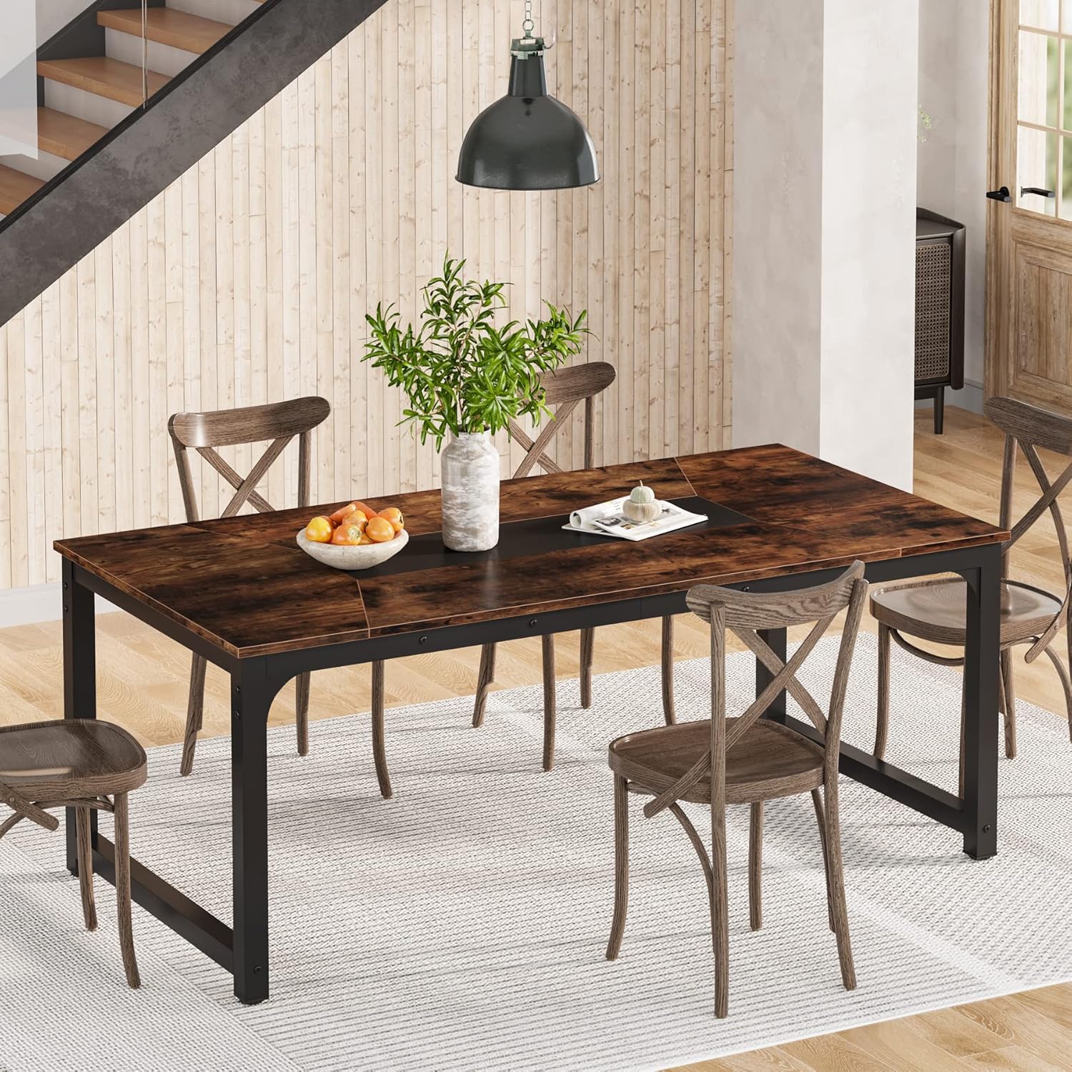 Tribesigns Mesa de Comedor de 180 x 80 cm, Mesa de Comedor Rectangular para Comedor