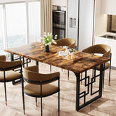 Tribesigns Mesa de comedor industrial, Mesa de cocina rectangular para 6-8 personas 3