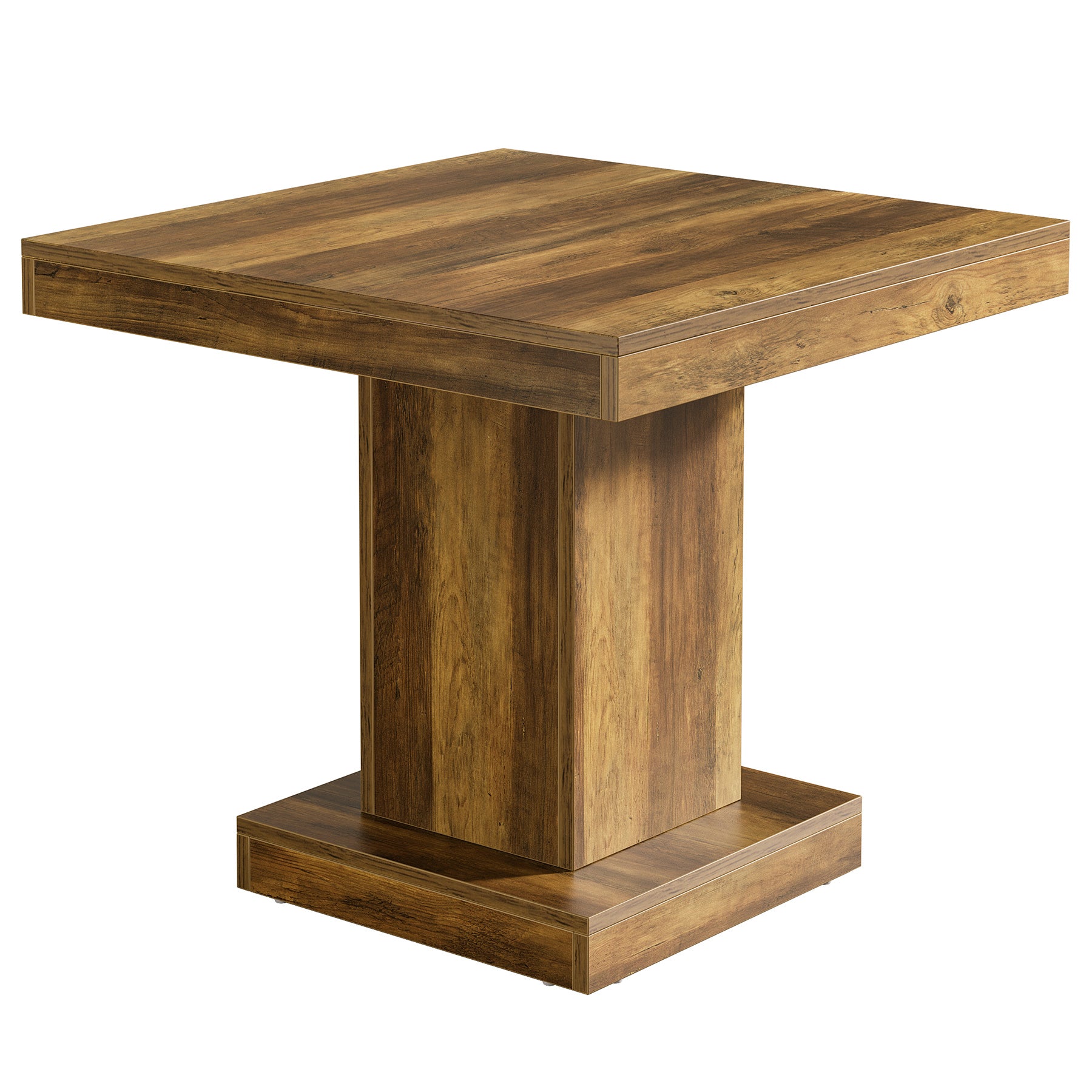 Tribesigns Mesa de comedor cuadrada para 4, Mesa de cocina de granja con base de pedestal resistente
