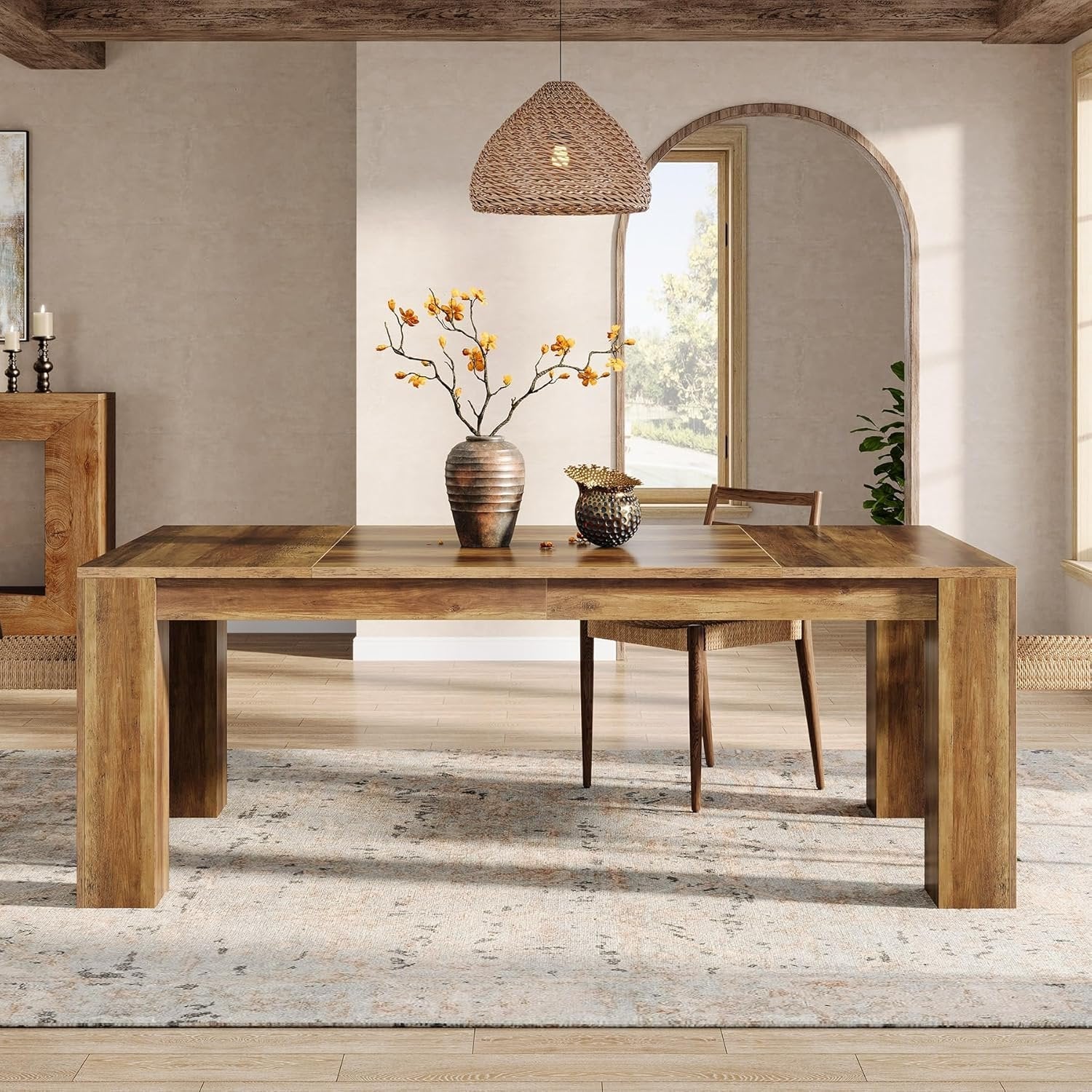 Tribesigns Mesa de comedor rectangular de 63 pulgadas para 4 a 6 personas