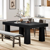 Tribesigns Mesa de comedor de 160 cm, Moderna mesa de cocina rectangular con patas cónicas reforzadas en color negro 3