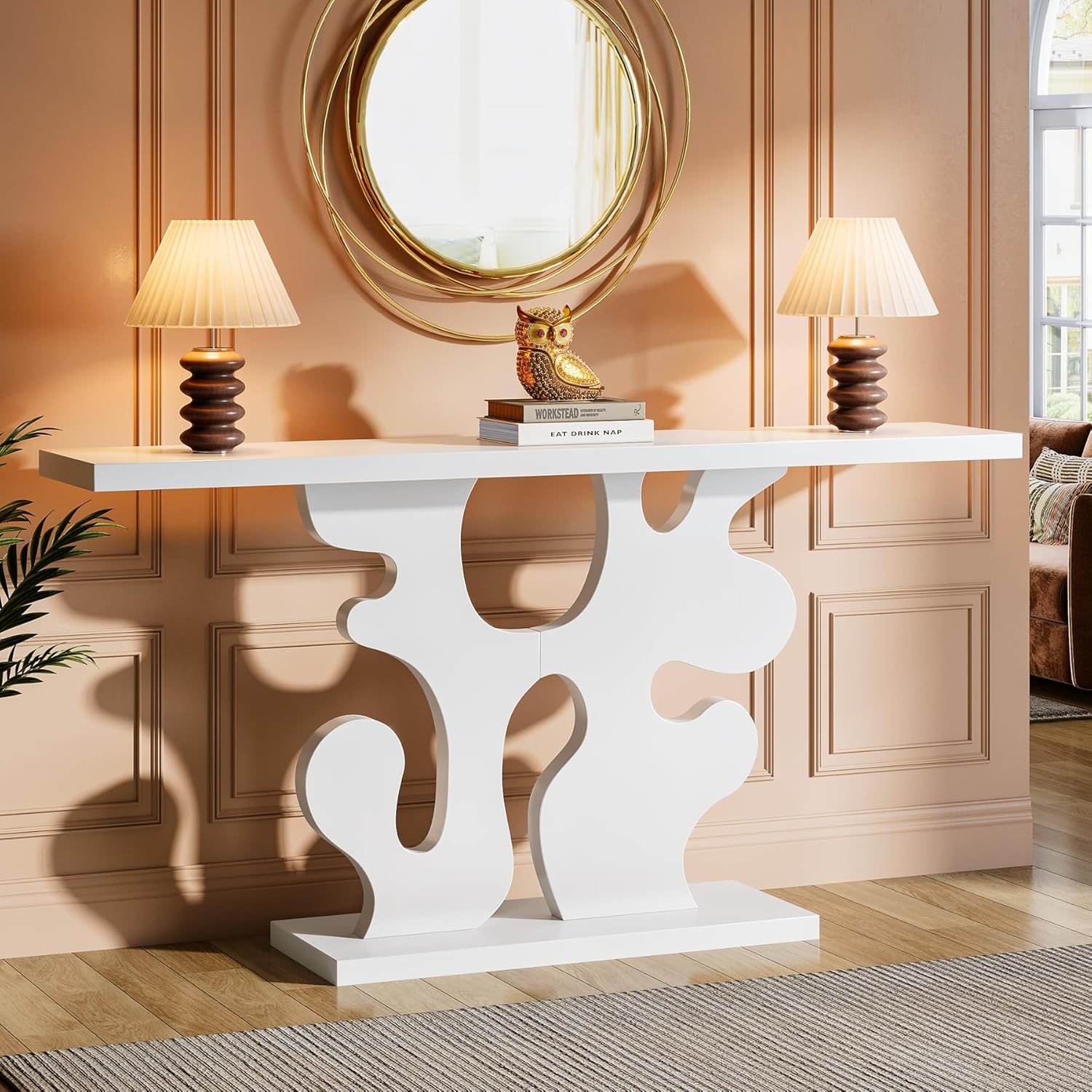 Tribesigns Mesa consola moderna para entrada, Estrecha de madera detrás del sofá para salón