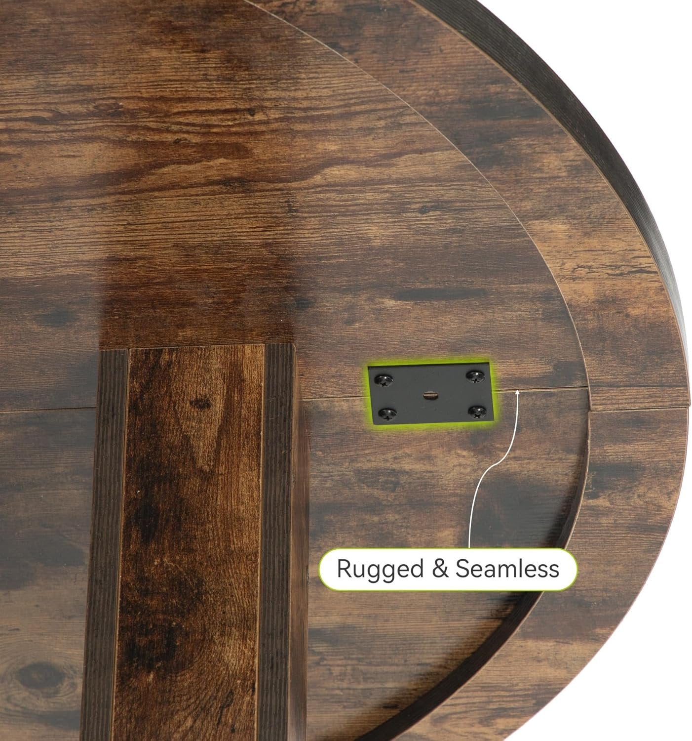 Tribesigns Mesa de comedor redonda para 4 personas, 100 x 75 cm, Mesa de cocina de madera