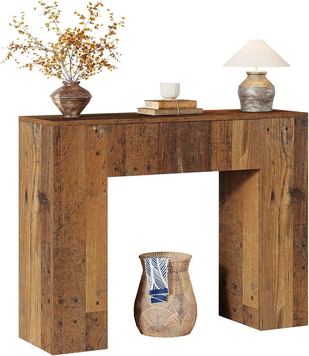 Tribesigns Mesa Consola con Cajone, Mesa de Entrada para Entrada, Recibidor y Salón