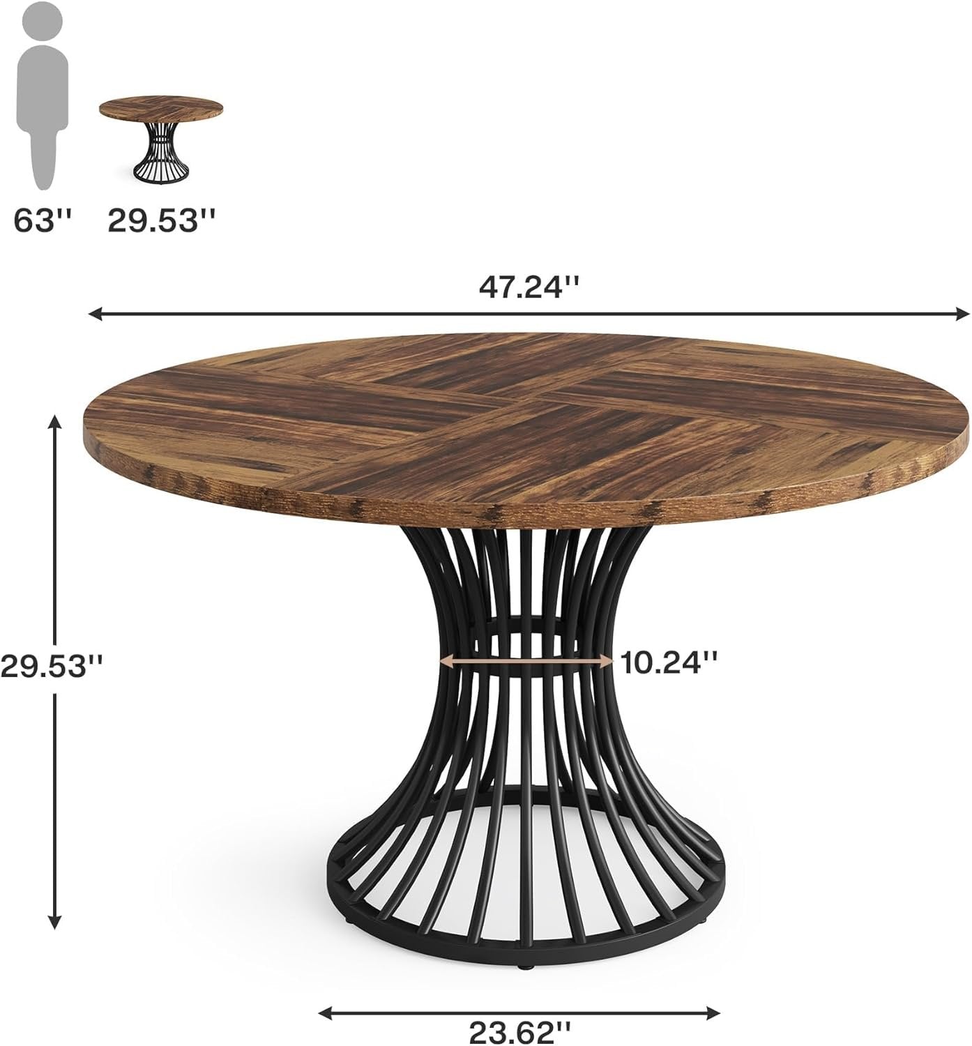 Tribesigns Mesa de comedor redonda para 4 – 6 personas, Mesa de comedor